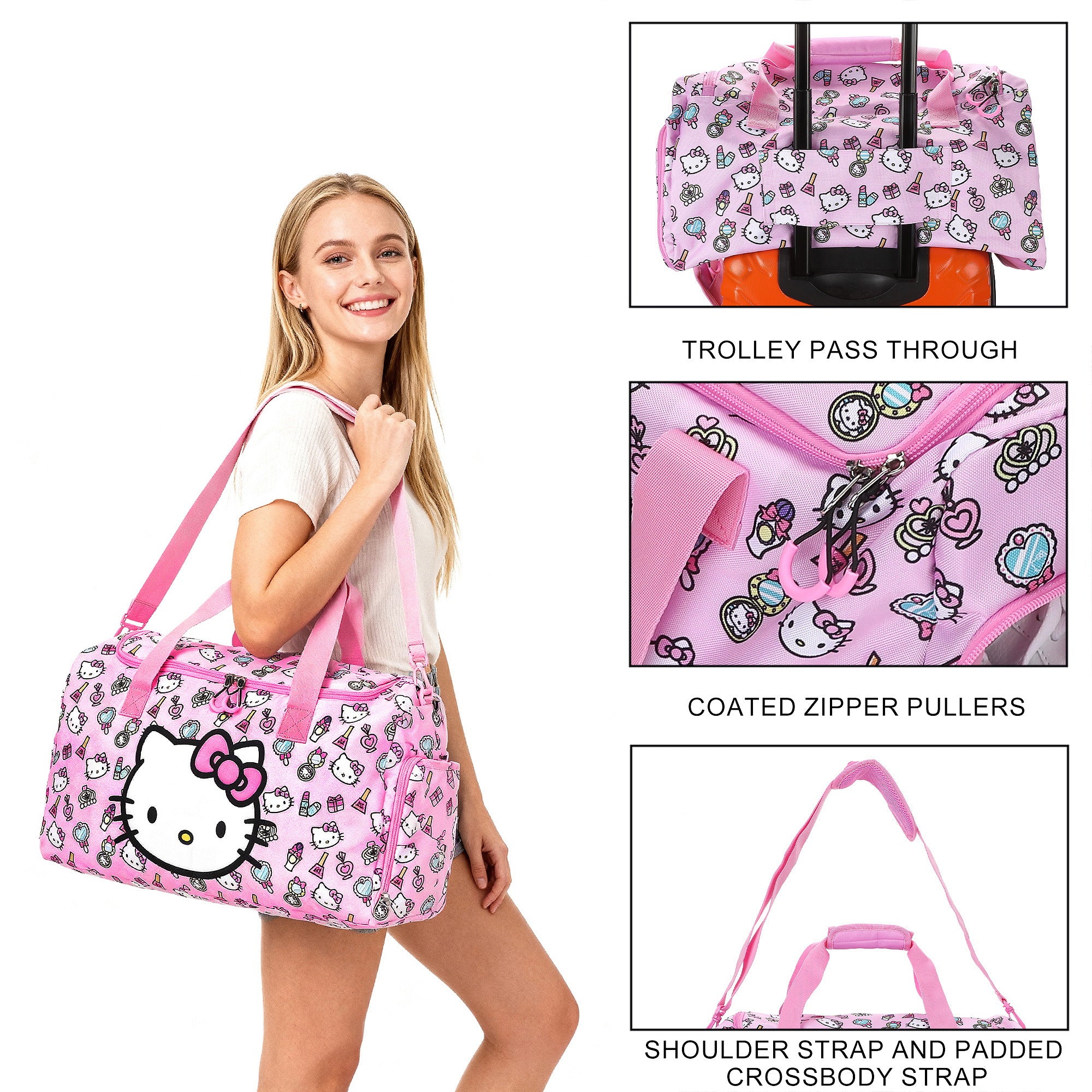 Hello Kitty Core Duffle Bag For Kids Travel And School