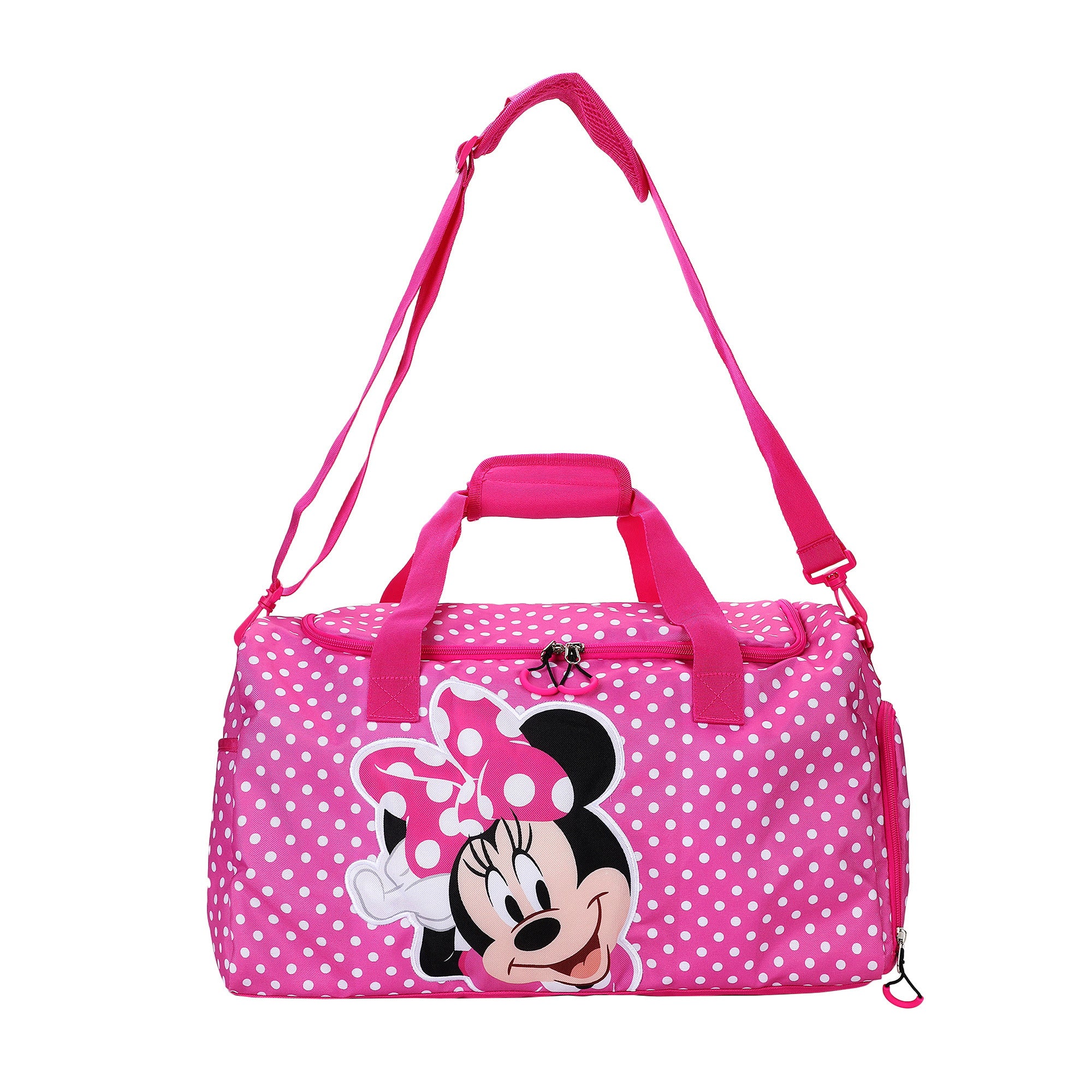 Minnie Mouse Classic Character Pose Pink Polka Dotted 20” Duffel Bag