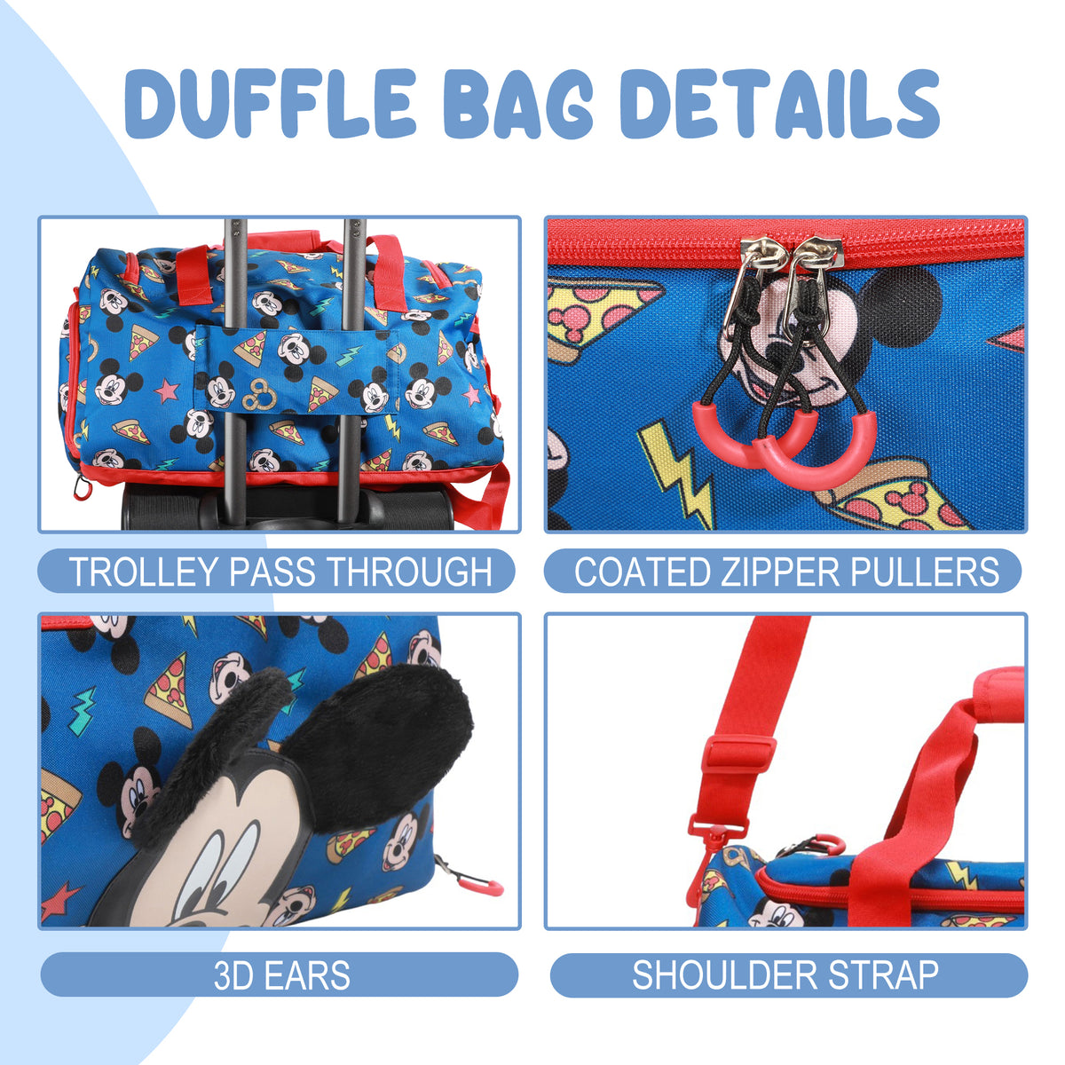 Mickey Mouse Classic Mickey Face Blue Youth 20" Duffel Bag