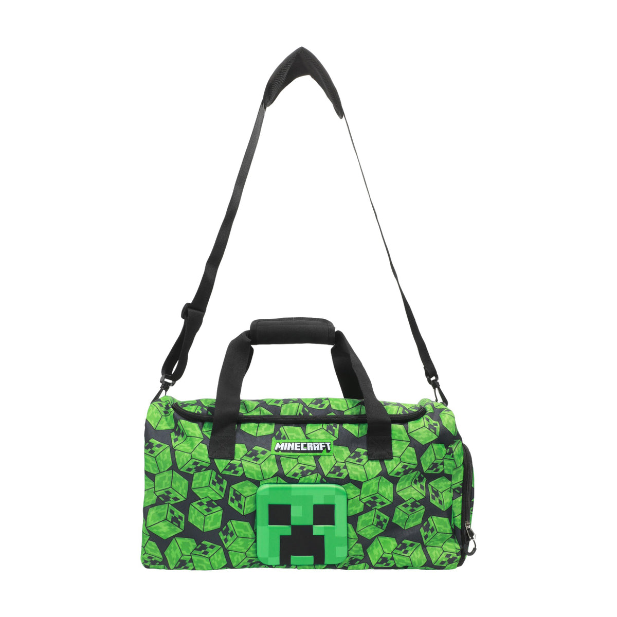 Minecraft Creeper Face Green Youth 20" Duffel Bag