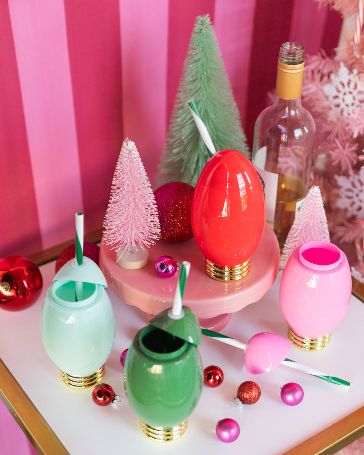 Extra Merry Christmas Lights 4-Pack Customizable 12 Oz Novelty Sipper Cups