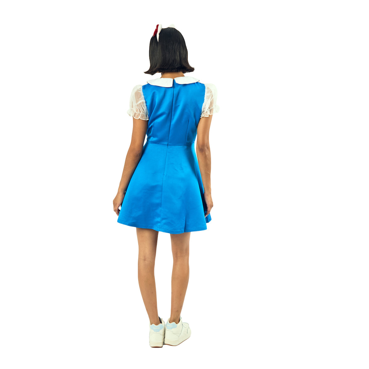 Hello Kitty Women's Blue Cosplay Dress With Matching Headband