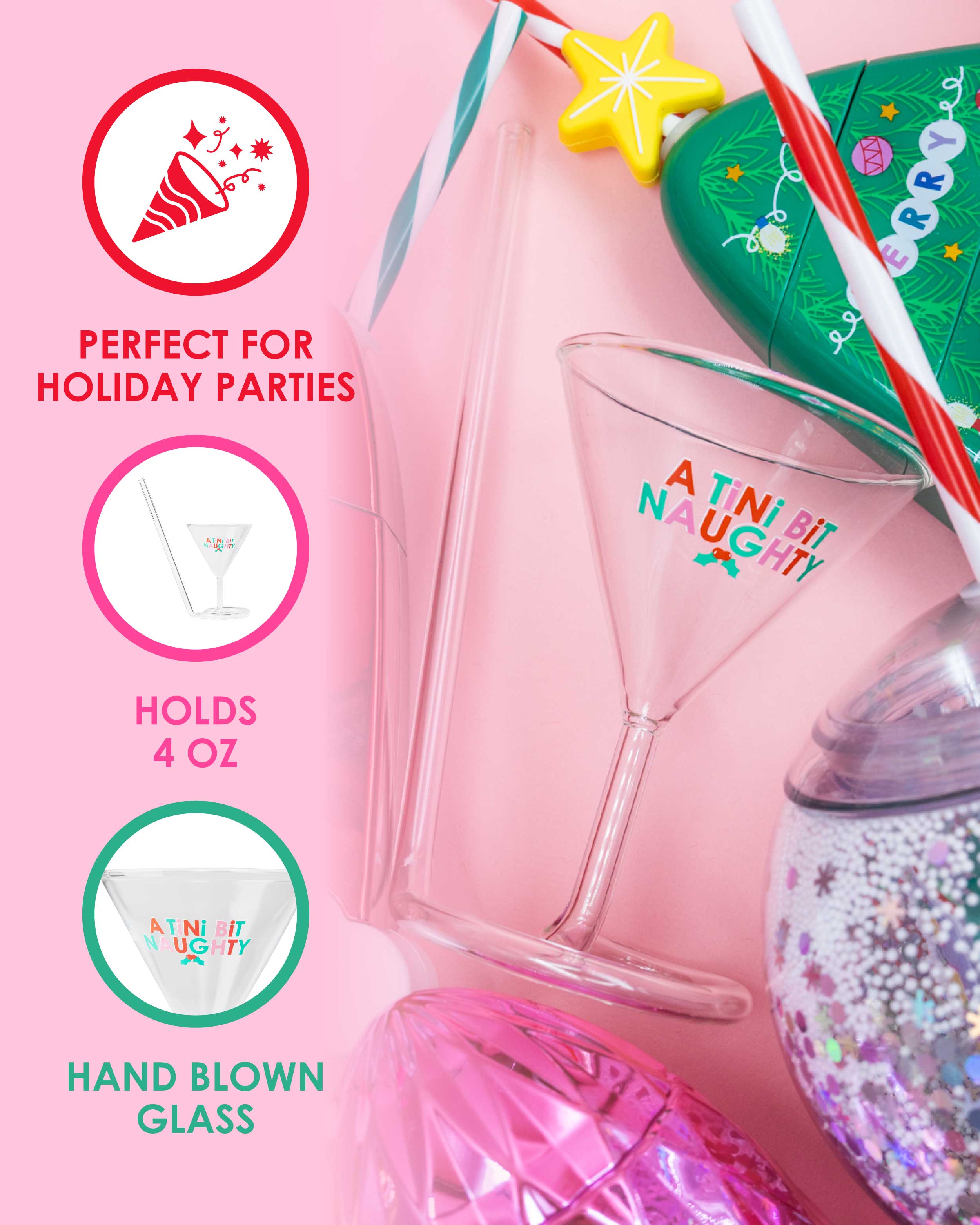 A Tini Bit Naughty 4 Oz Martini Glass Novelty Sipper Cup
