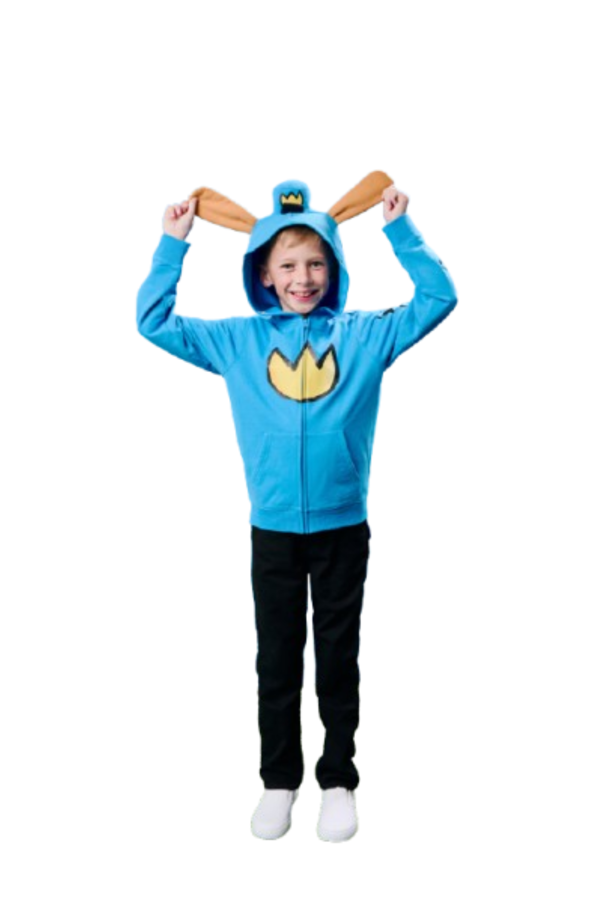 Dog Man Emblem Boy's Blue Long Sleeve Cosplay Zip-Up Hoodie