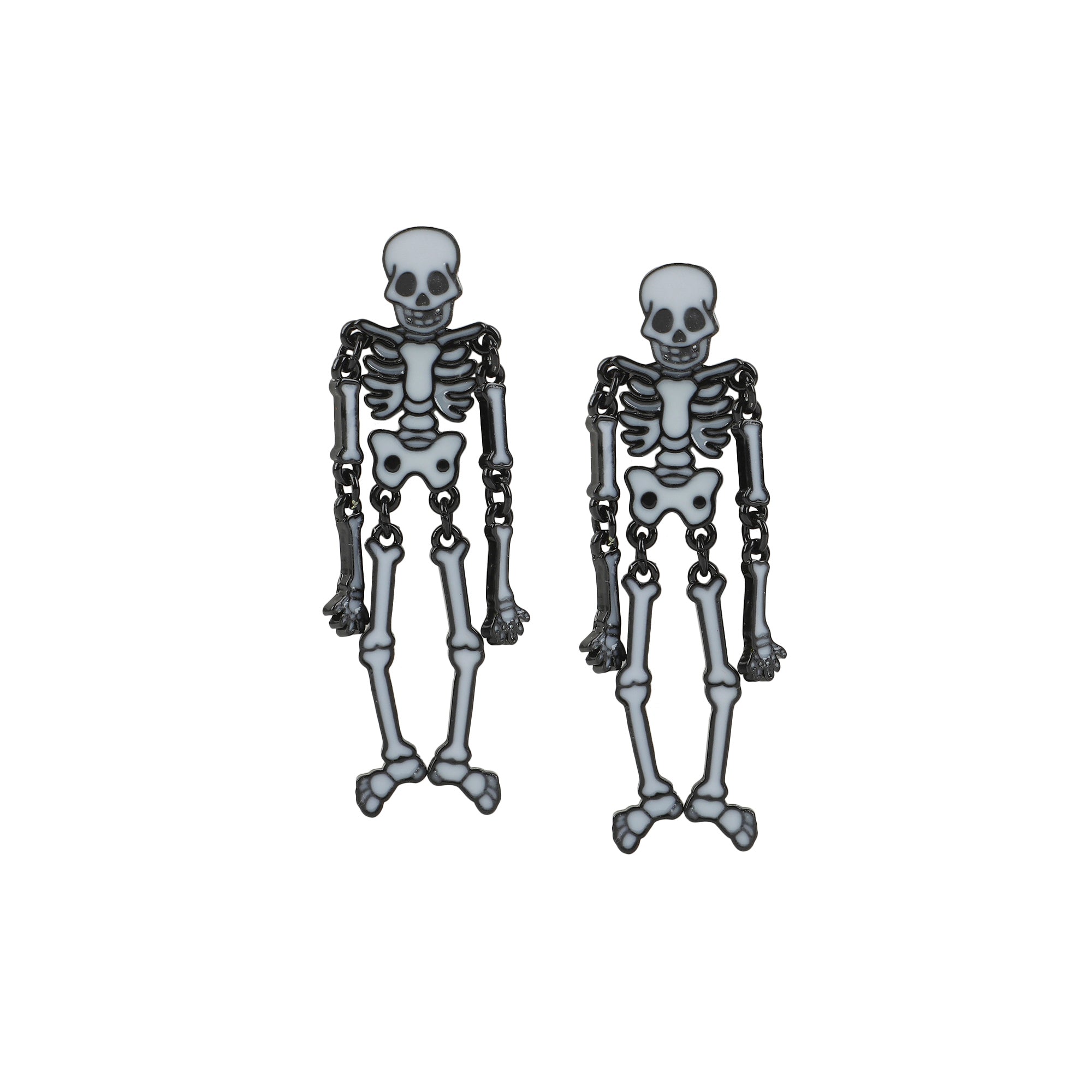 Halloween Glow-In-The-Dark Skeleton Earrings