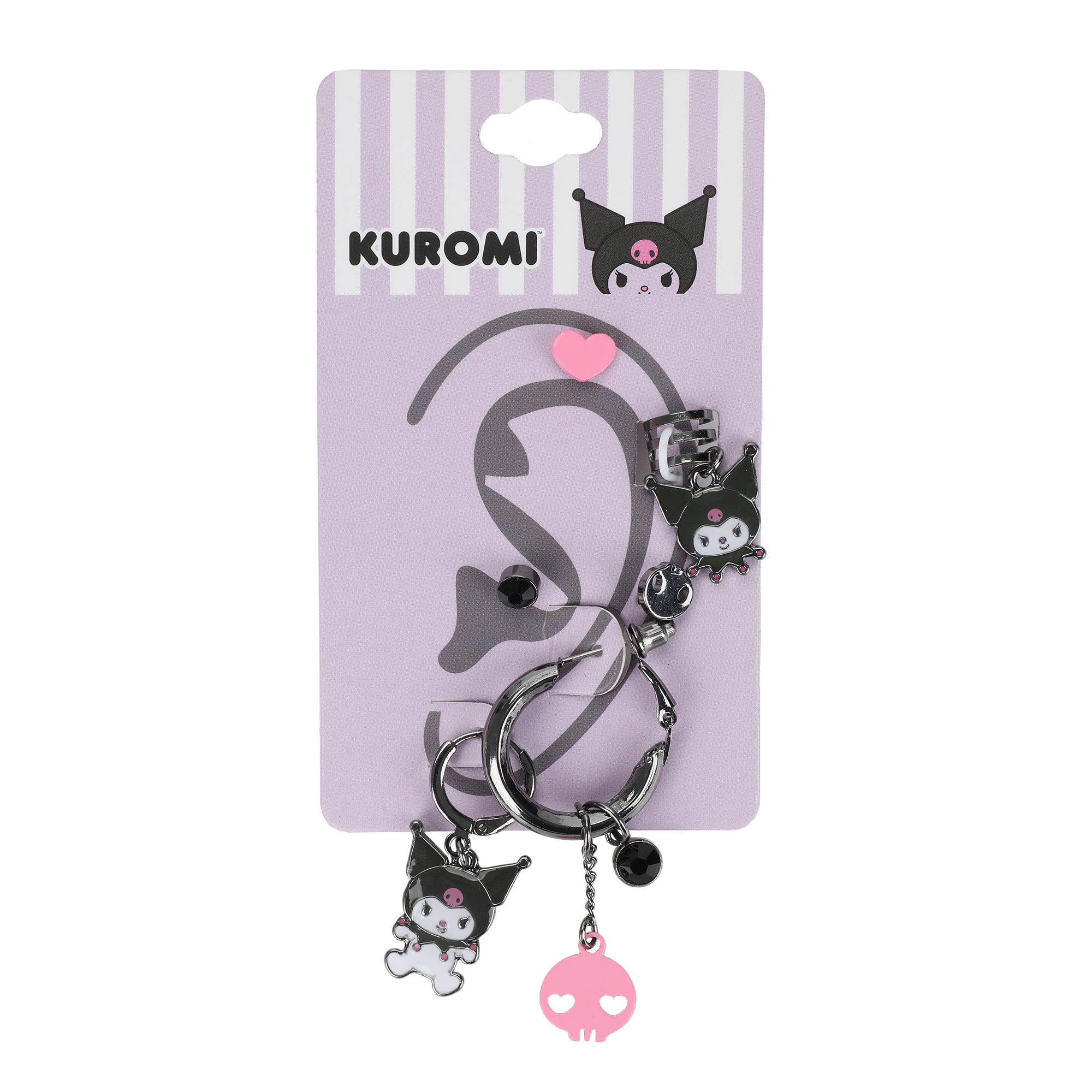 Kuromi Character & Skull Logo 5-Piece Earring Set