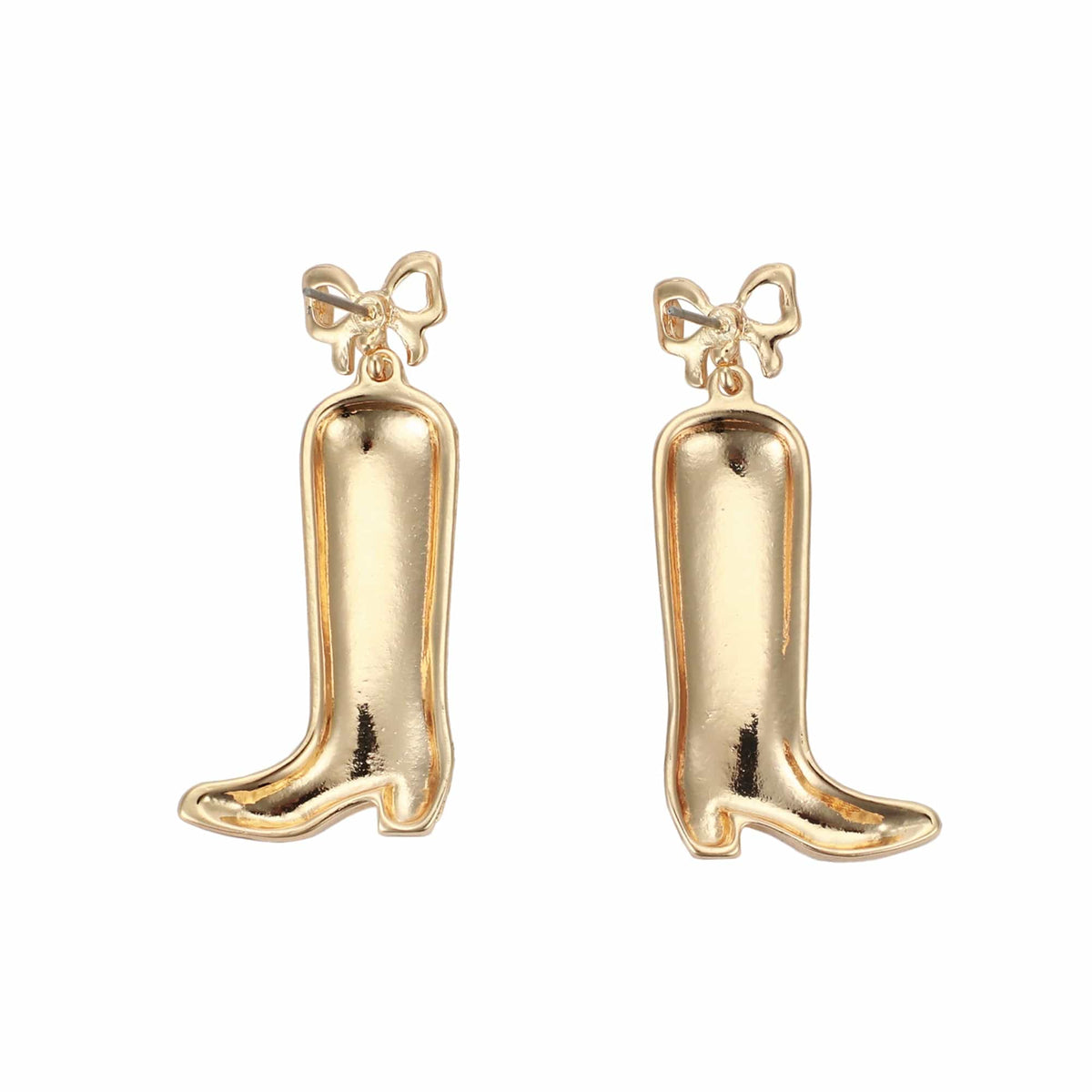 Packed Party Yellow Daisy Cowboy Boot Earrings - Hypoallergenic Gold-Tone Bow Post with Enamel Florals and Pearl Accents, 1.8 Inch