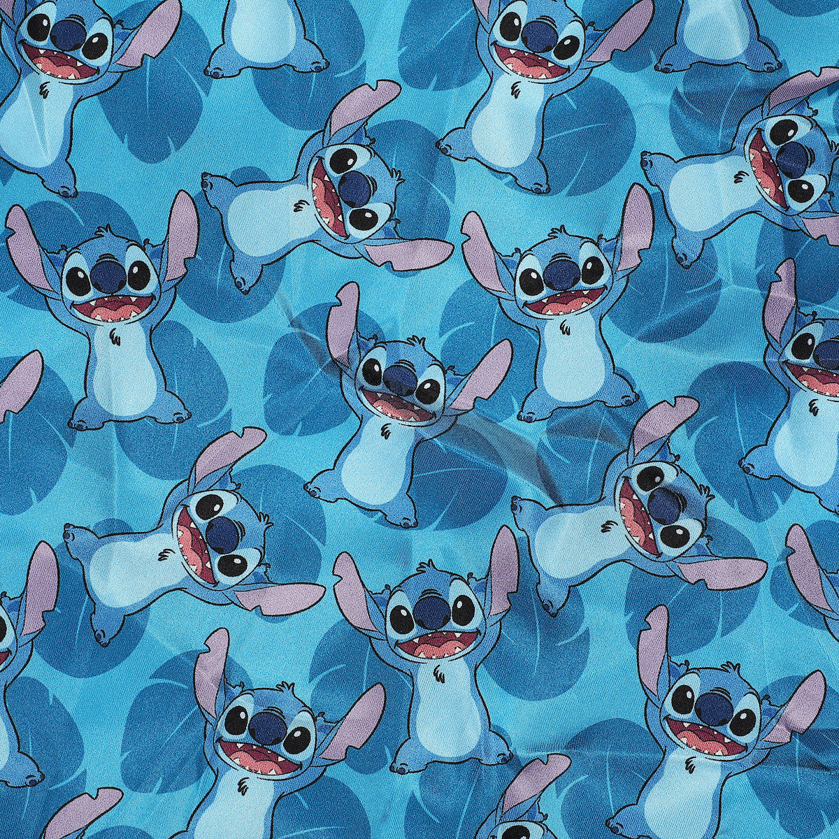 Disney Stitch Repeat Character Print Blue Satin Bonnet