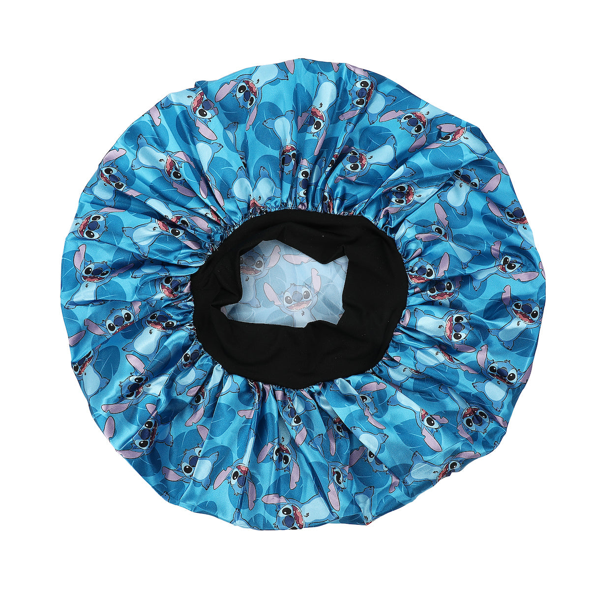 Disney Stitch Repeat Character Print Blue Satin Bonnet