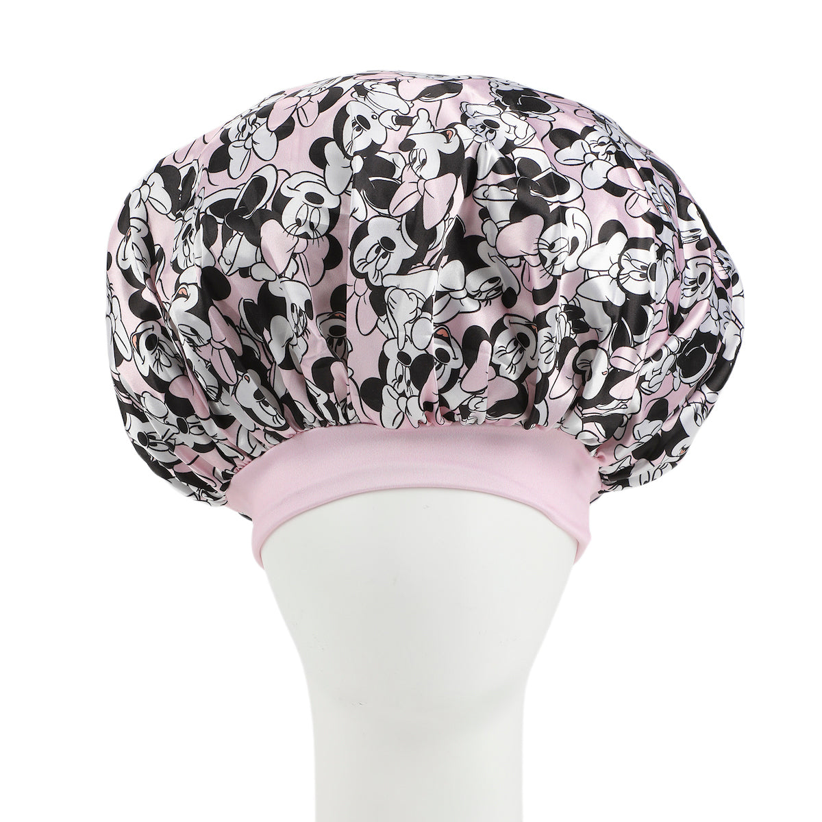 Disney Minnie Mouse All-Over Print Pink Satin Bonnet