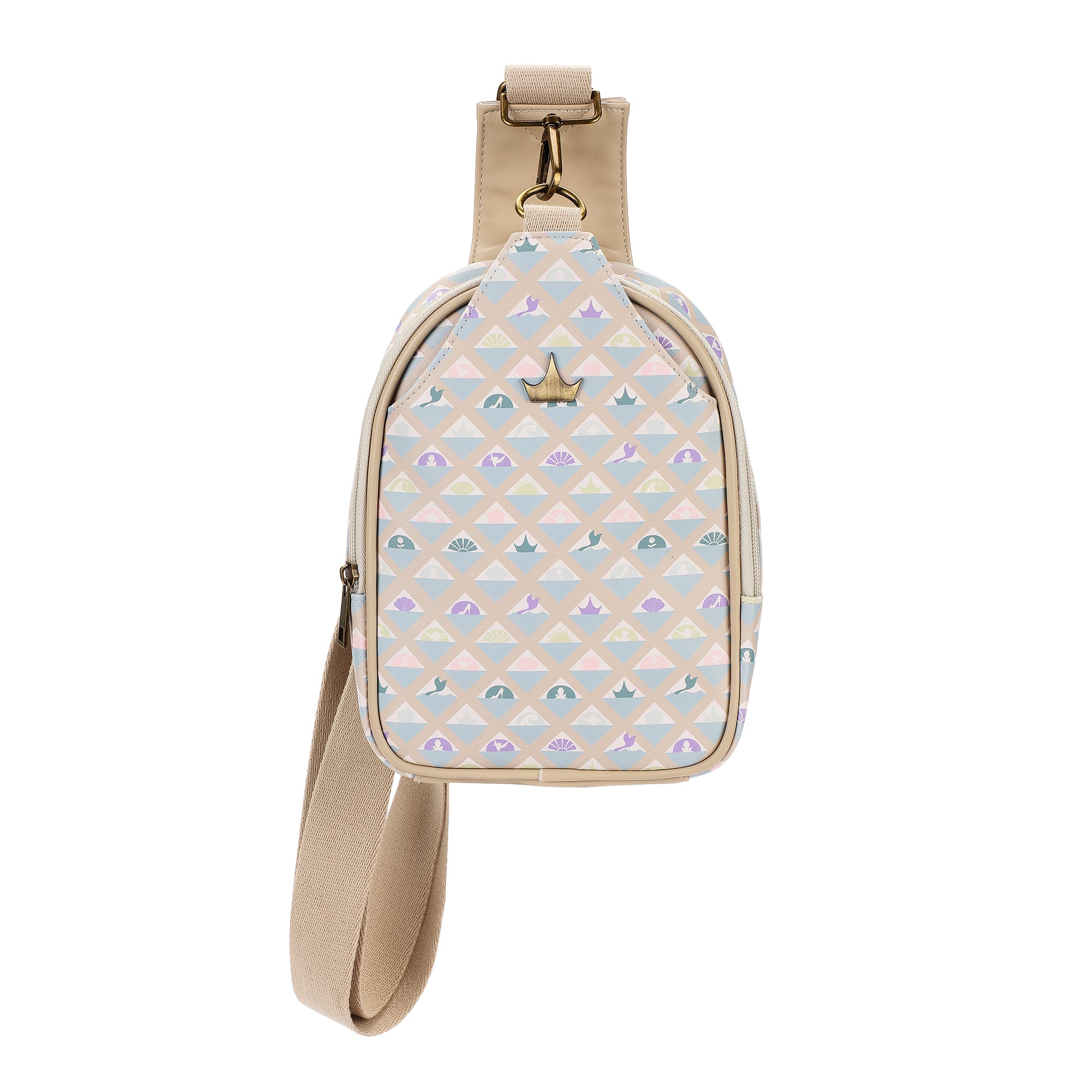 Disney Princess Geometric Pattern Sling Bag with Adjustable Strap