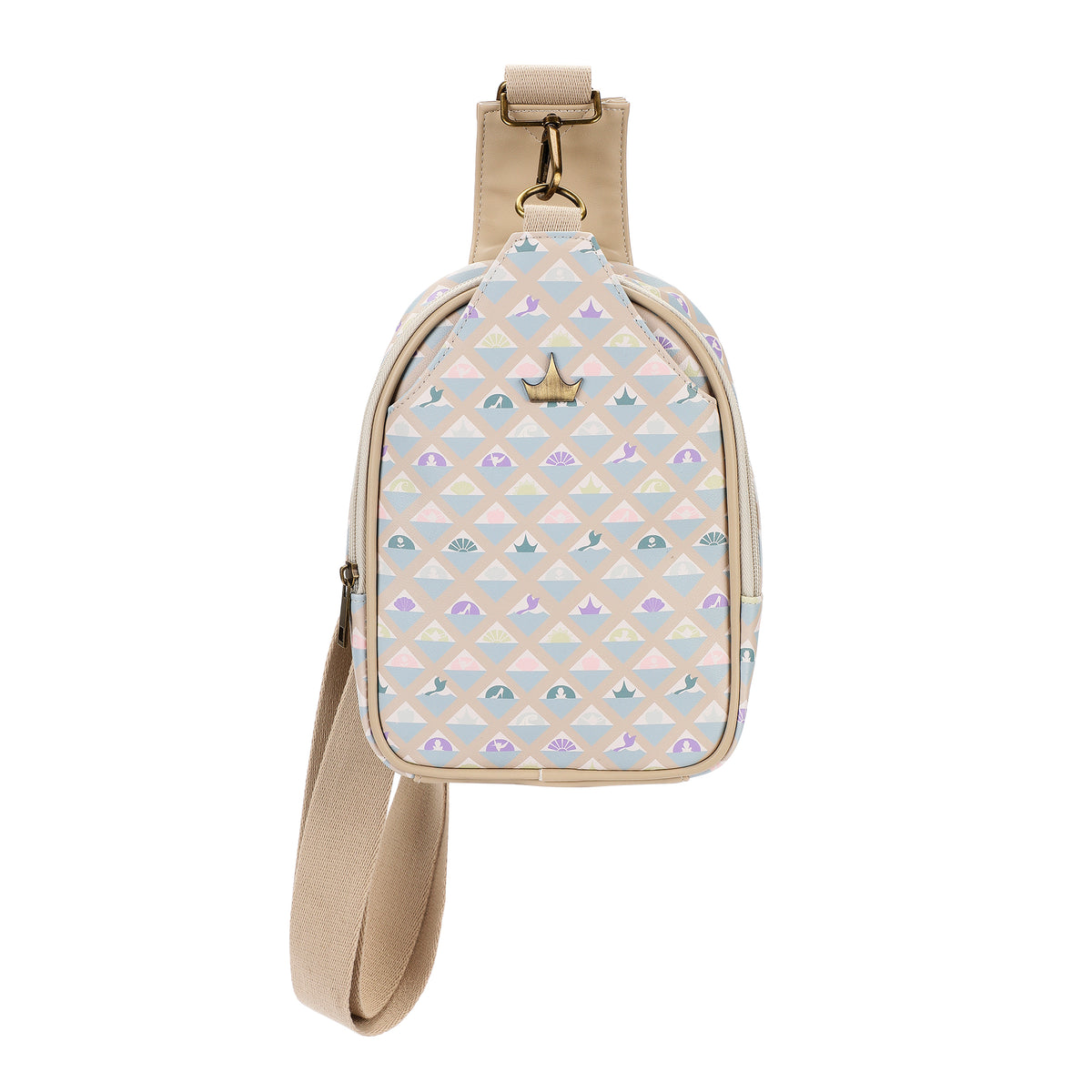 Disney Princess Geometric Pattern Sling Bag with Adjustable Strap