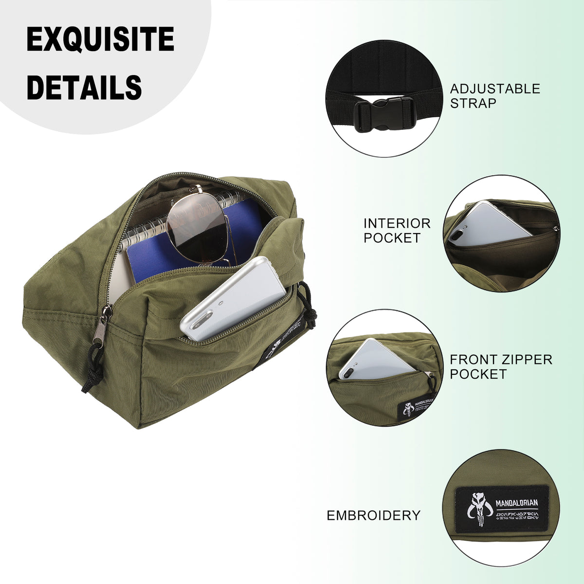Star Wars The Mandalorian Crest 11.5" Olive Fanny Pack