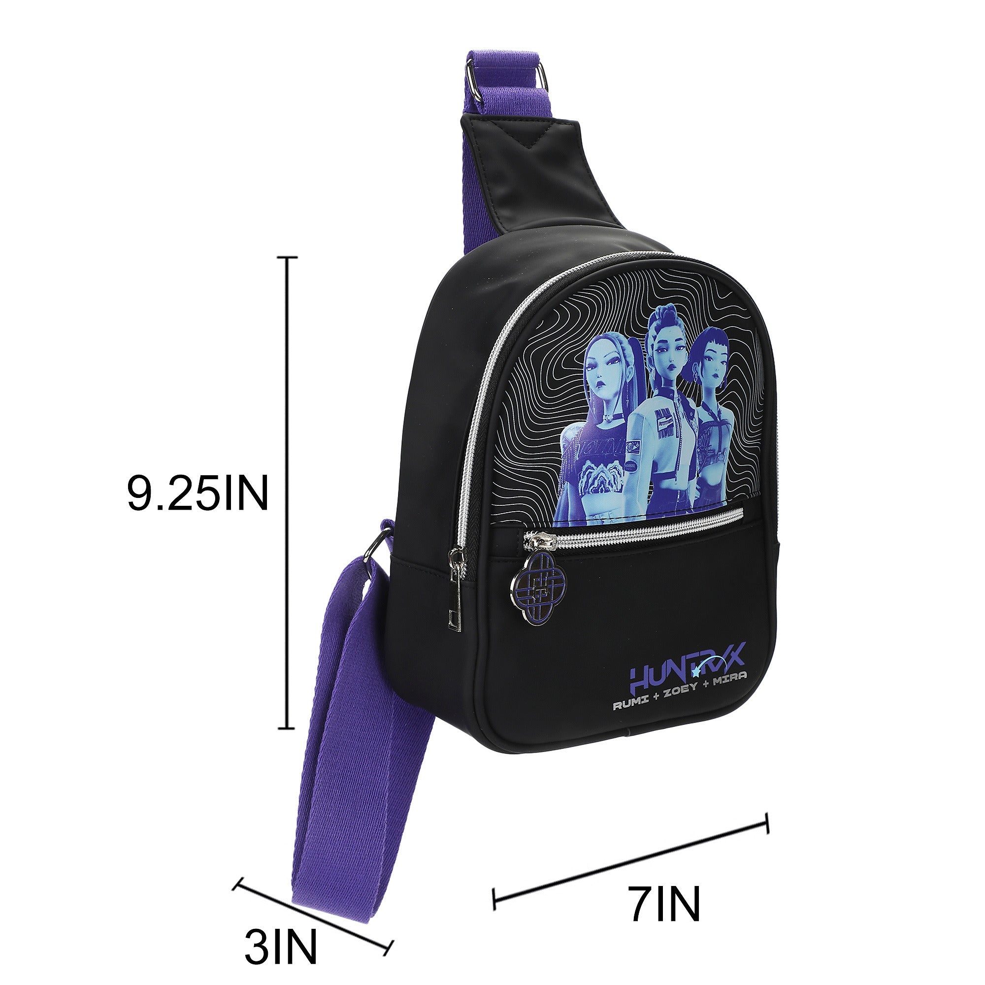 KPop Demon Hunters Huntrix 9.25" Fanny Pack Sling Bag for Adults
