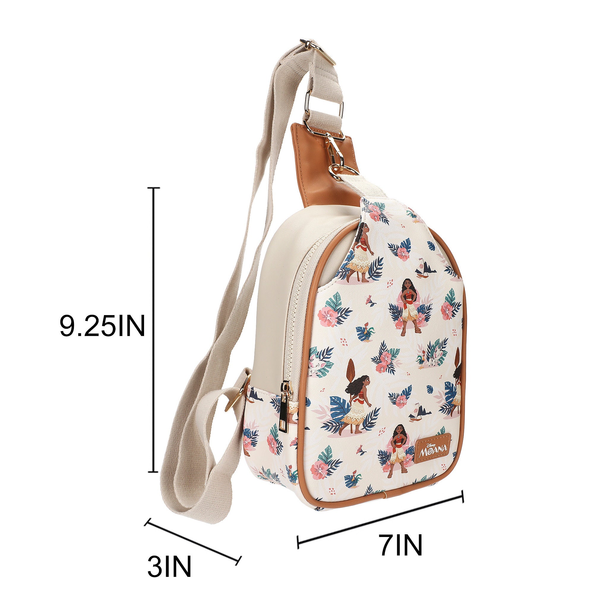 Moana Tropical AOP Sling Bag, 9.25-Inch Fanny Pack for Adults