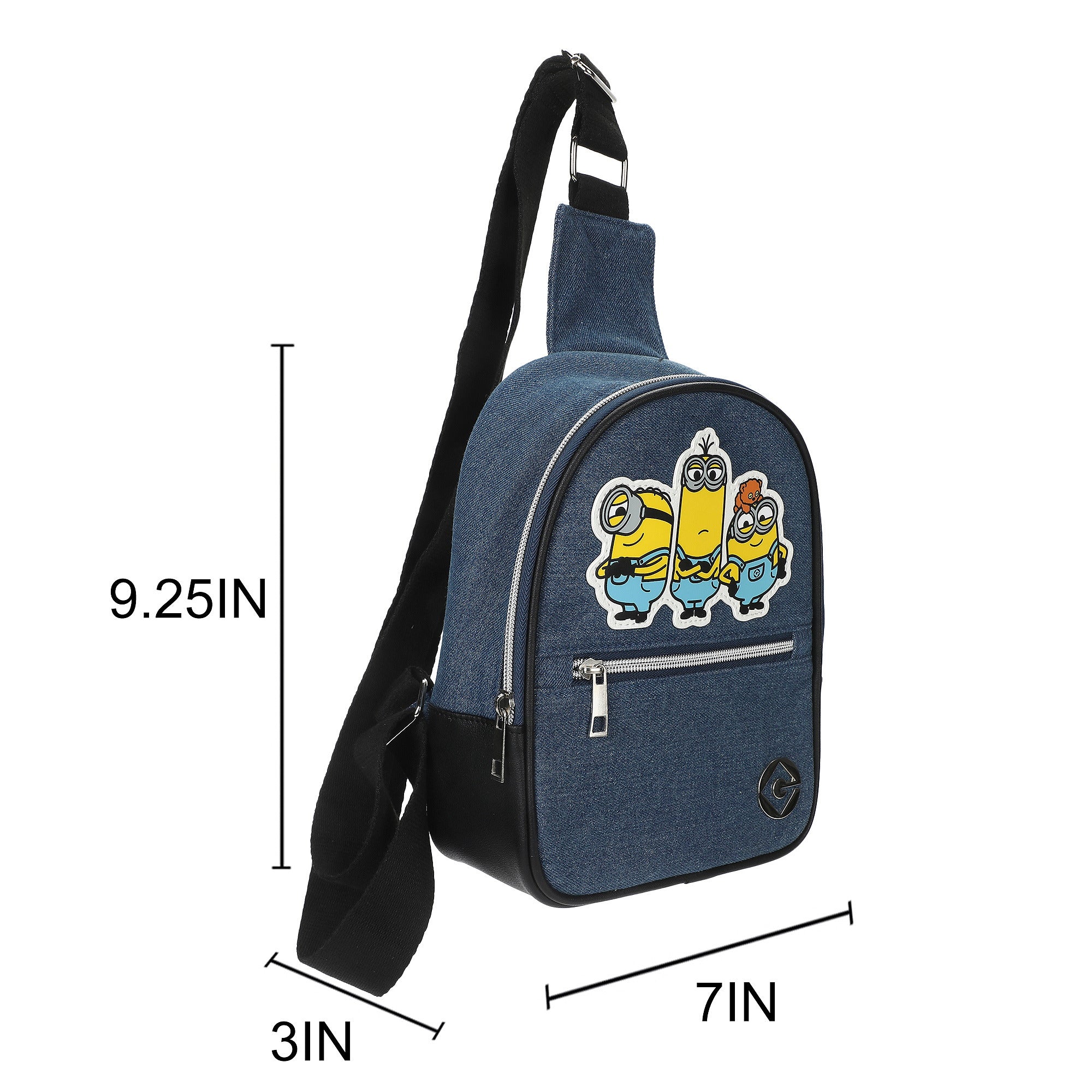 Minions Carl Kevin Jorge Bob Fanny Pack, 9.25-Inch Sling Bag for Adults