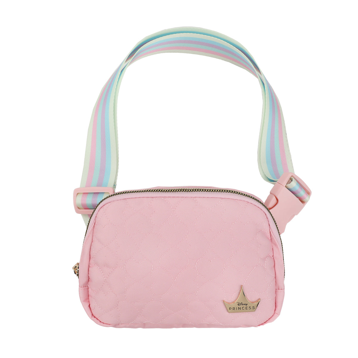 Disney Princess Crown & Hearts Pink Quilted Fanny Pack