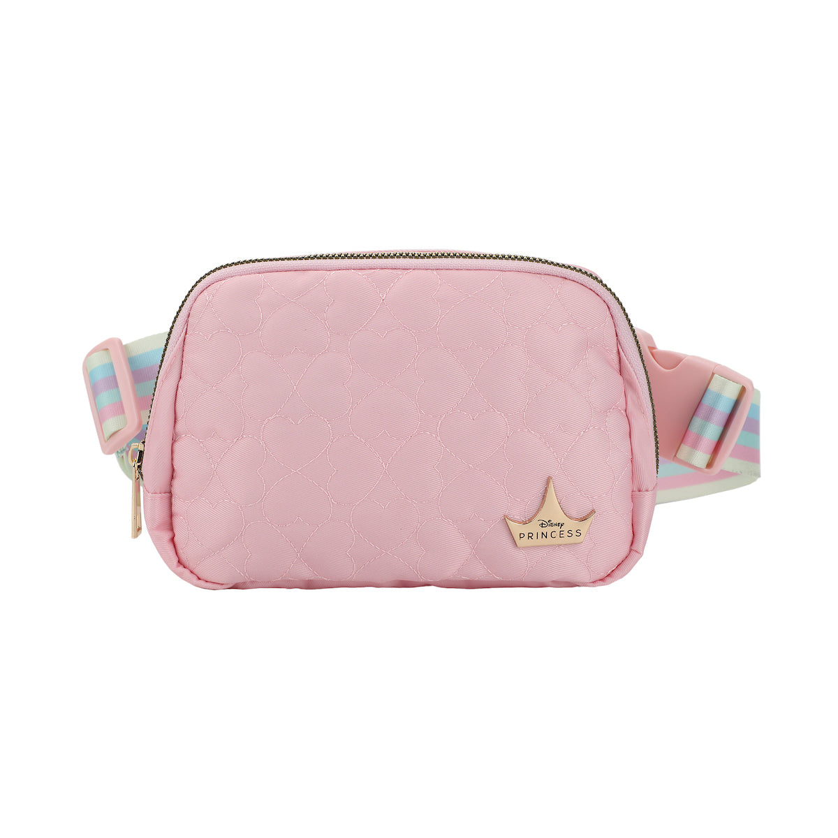 Disney Princess Crown & Hearts Pink Quilted Fanny Pack