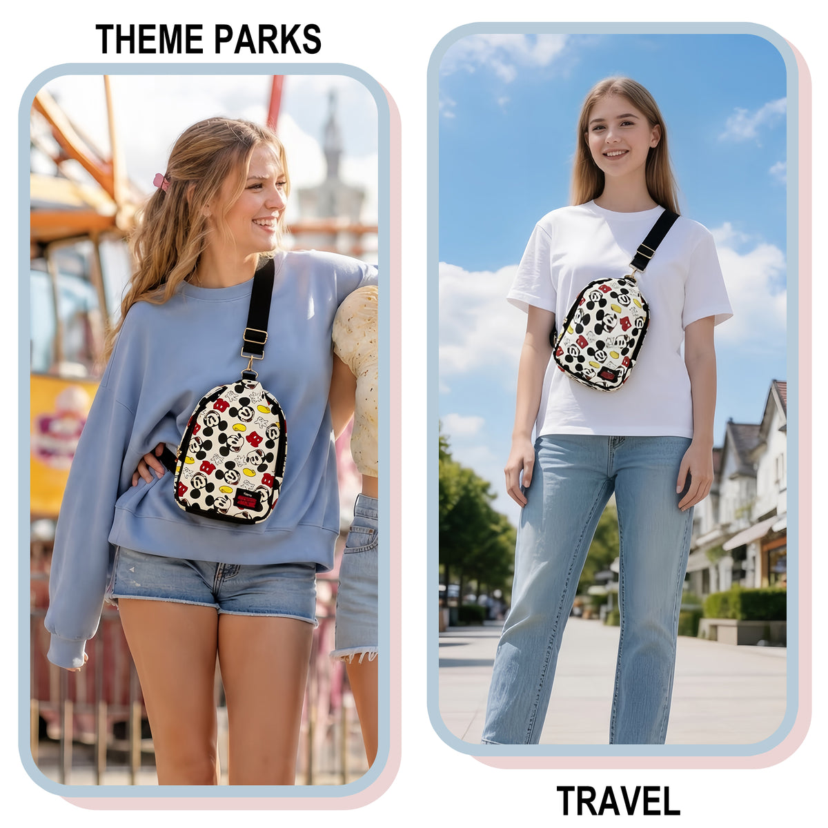 Disney Mickey Mouse All-Over Print White Sling Bag