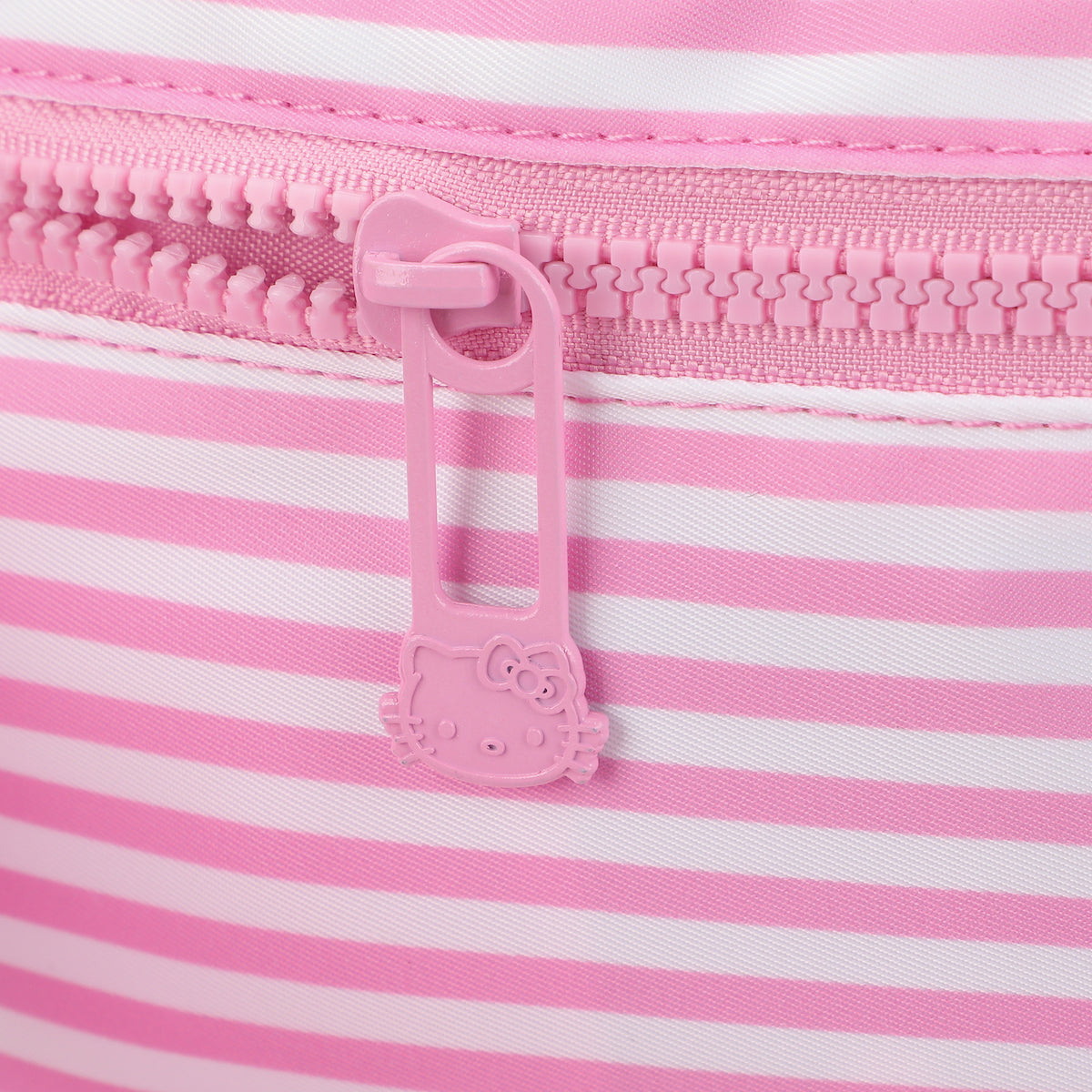 Hello Kitty Character Face 7.75" Pink & White Striped Fanny Pack Sling Bag