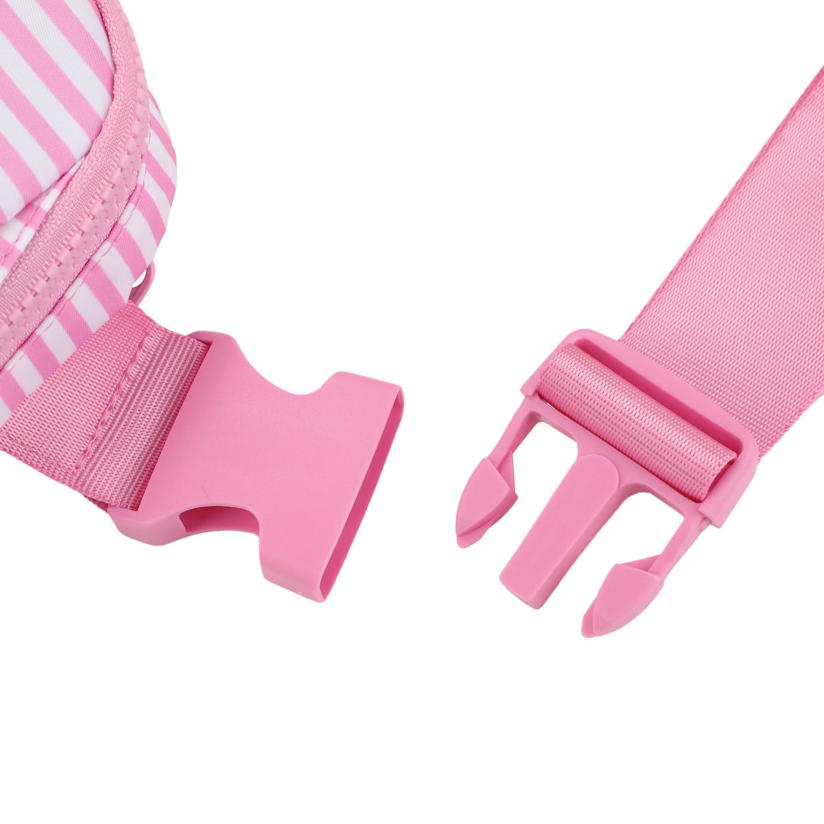 Hello Kitty Character Face 7.75" Pink & White Striped Fanny Pack Sling Bag