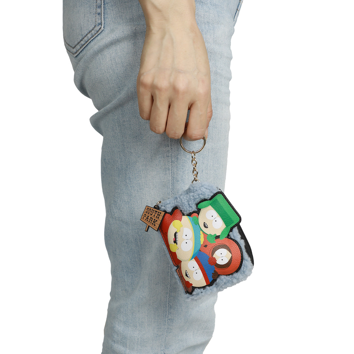 South Park Applique Character Art Faux Shearling Card Wallet