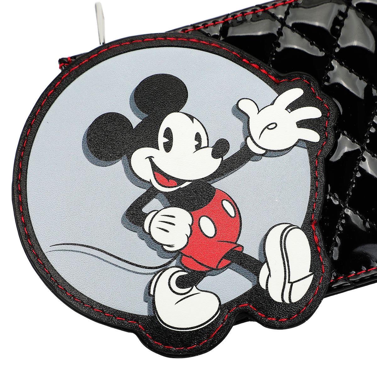 Disney Mickey Mouse Character Circle Black Quilted Card Wallet