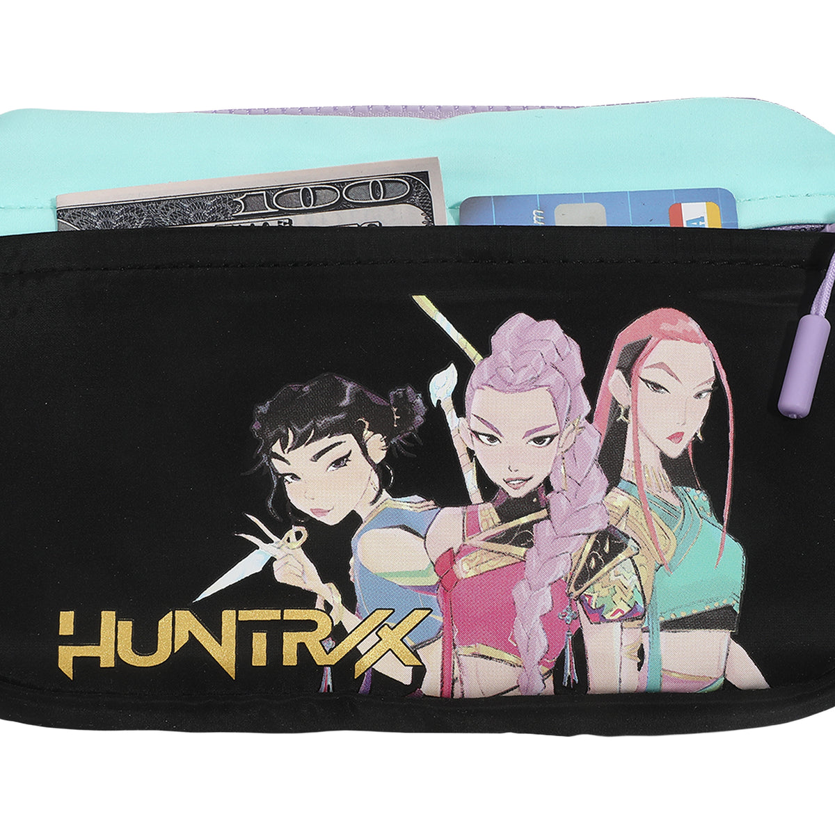KPop Demon Hunters Print Women's Wallet with Woven Strap