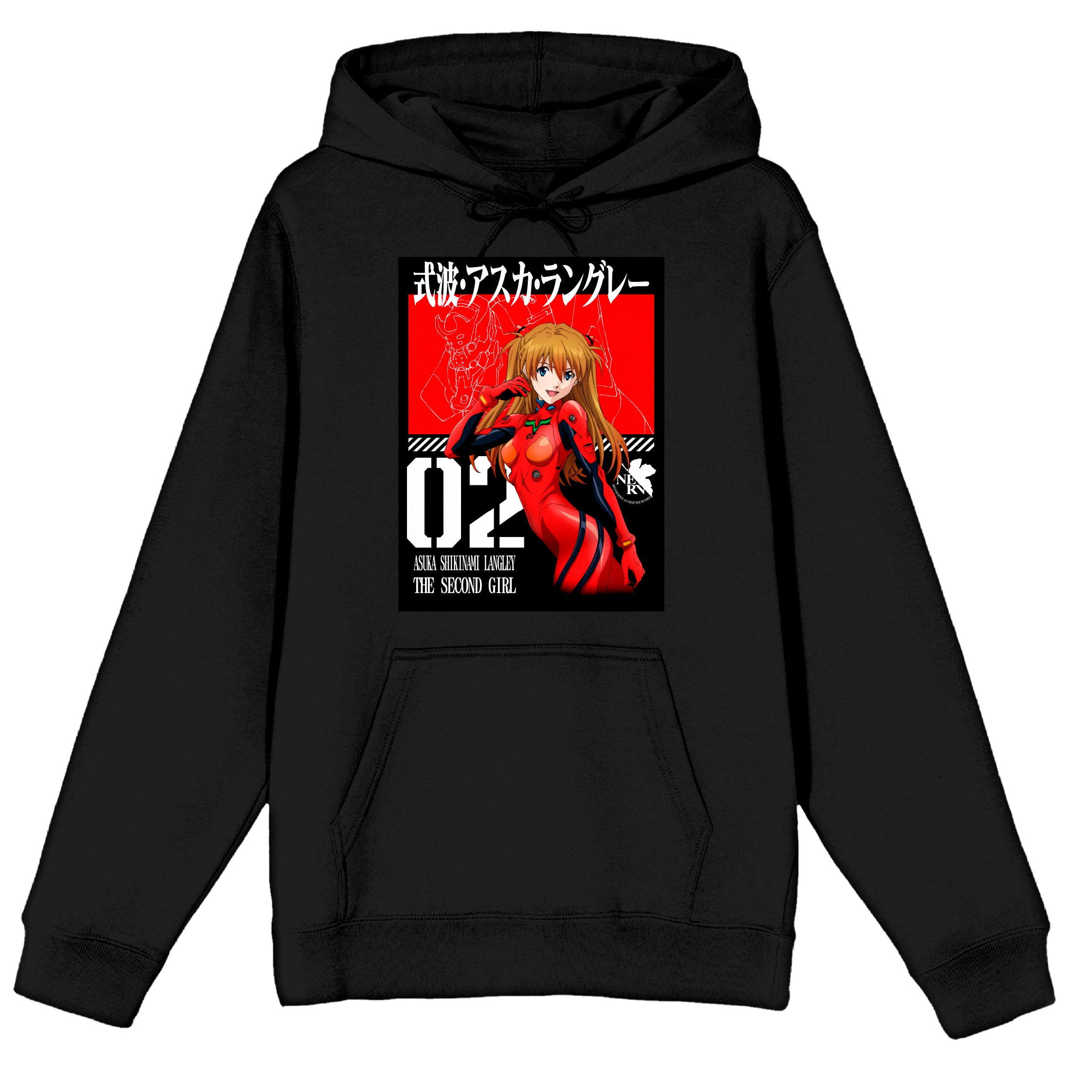 Asuka Shikinami Langley Neon Genesis Evangelion Anime Character Men's Black Hoodie