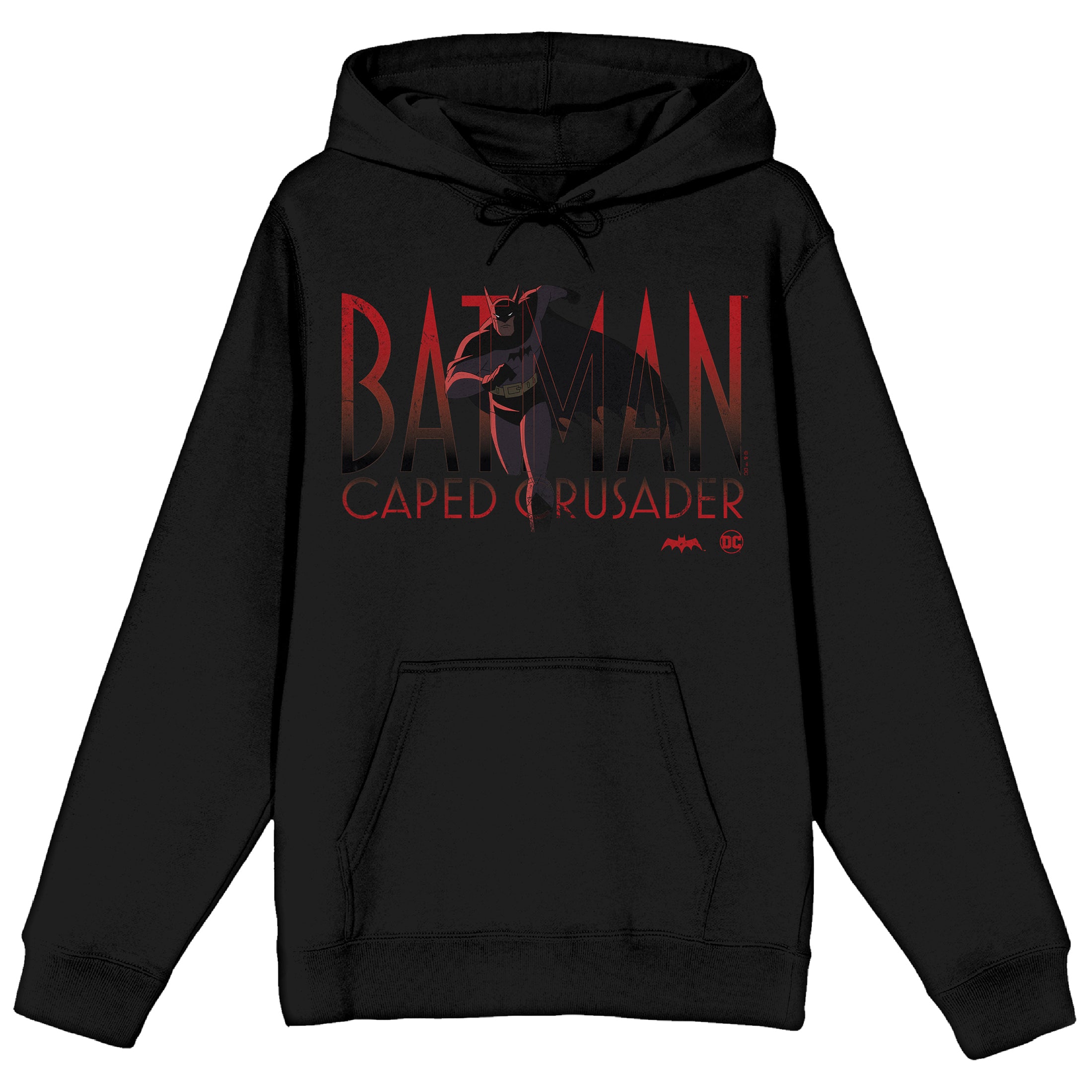 Batman Caped Crusader Batman Running Adult Black Long Sleeve Hooded Sweatshirt