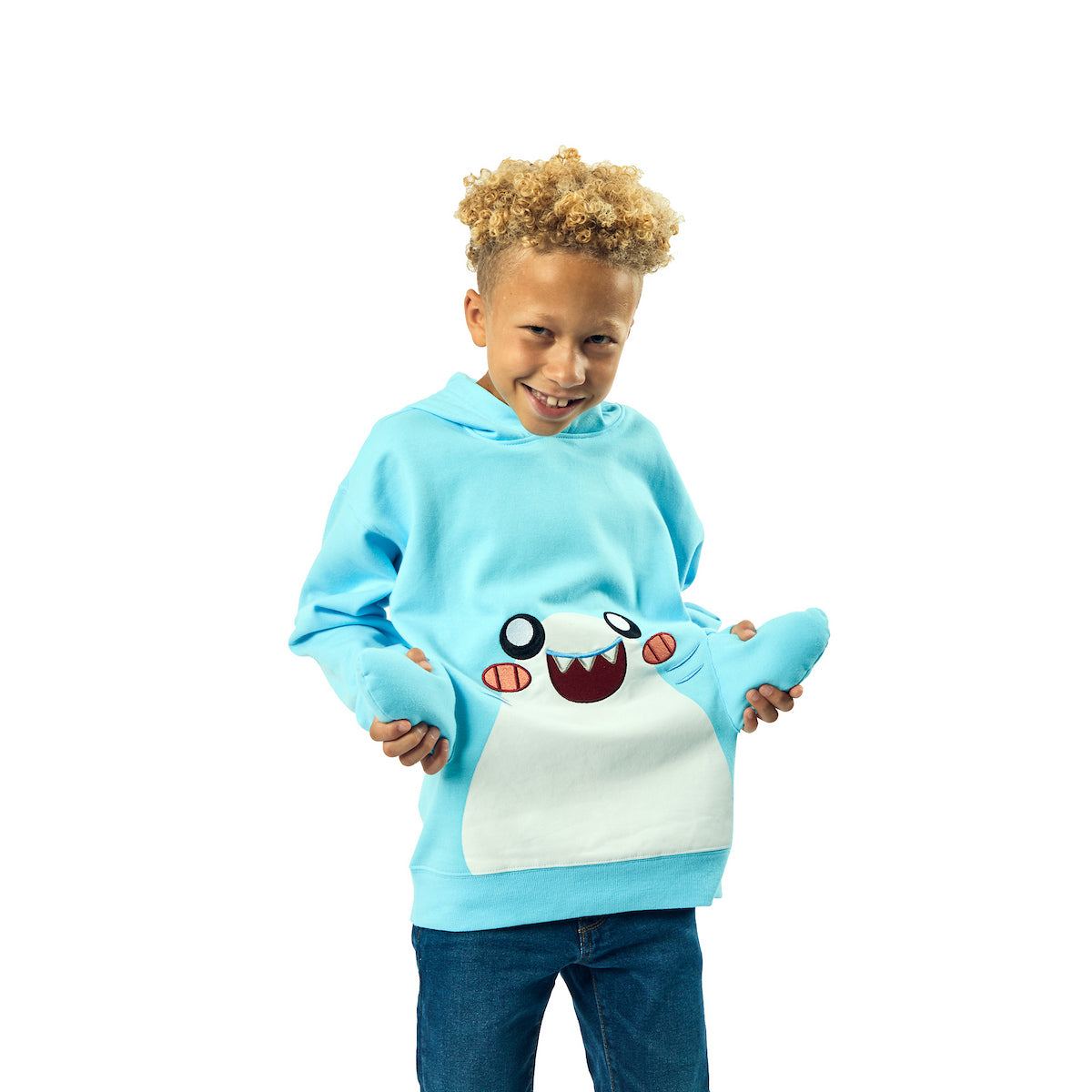 LankyBox Thicc Shark Long Sleeve Boy's Blue Cosplay Hoodie