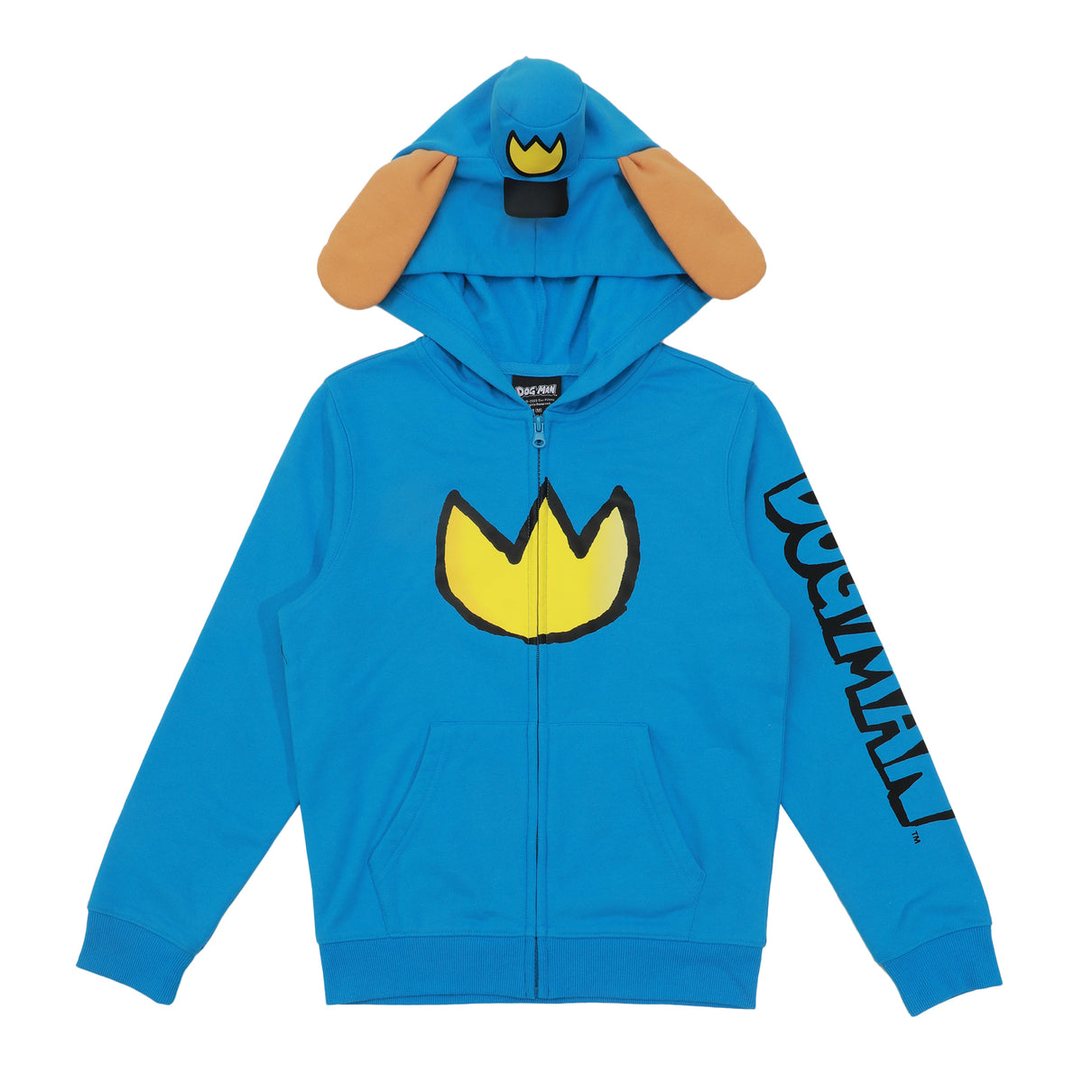 Dog Man Emblem Boys' Blue Long Sleeve Cosplay Zip-Up Hoodie