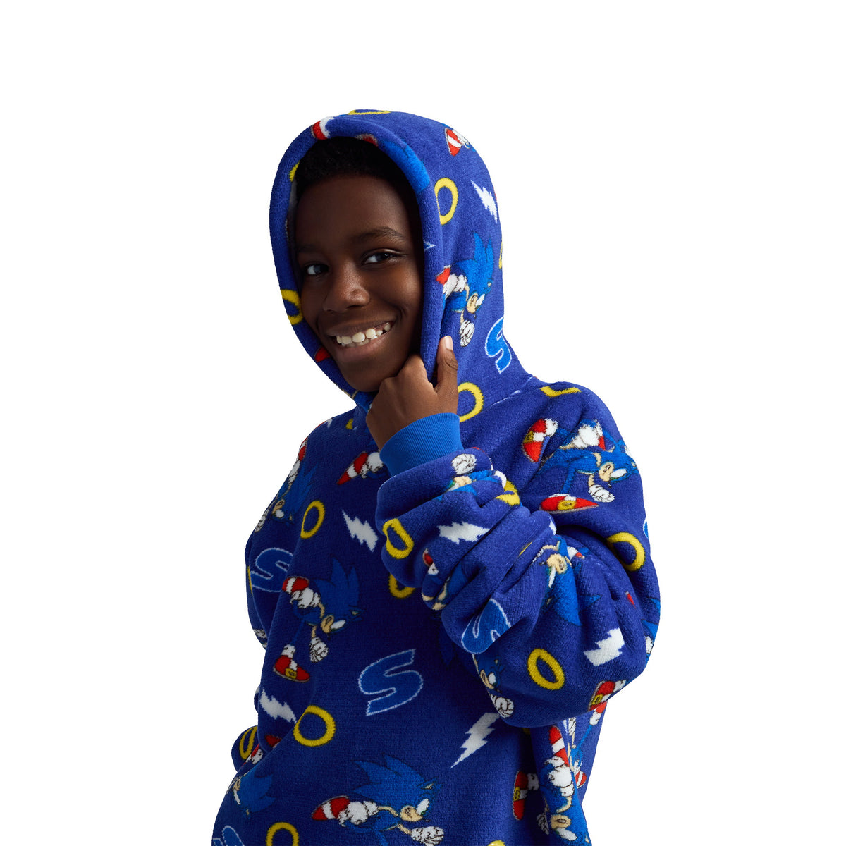 Sonic The Hedgehog Kids Hooded Blanket Sweatshirt with AOP