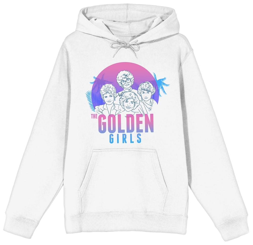 Golden Girls Gradient Sketch Women's White Hoodie