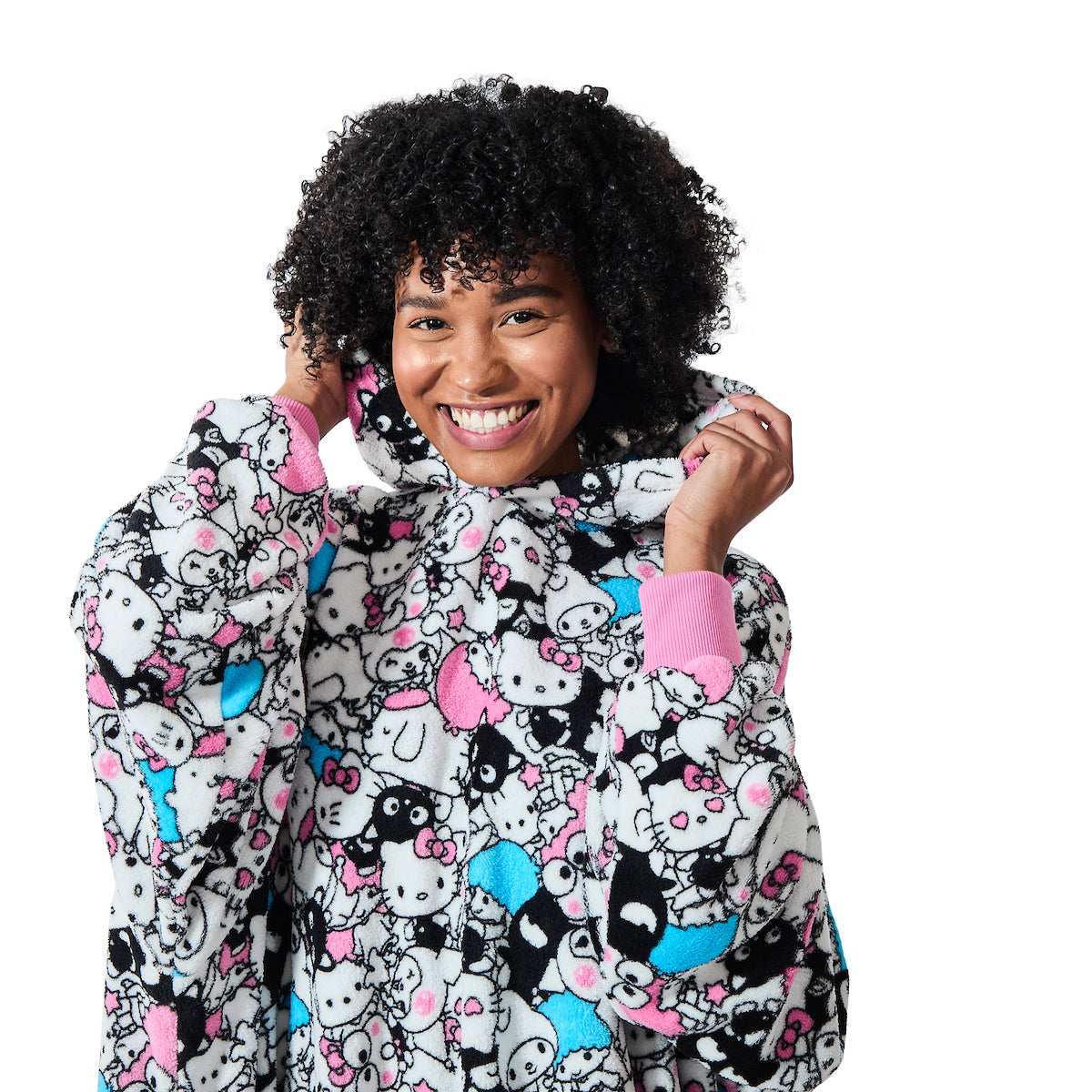 Hello Kitty & Friends All-Over Character Print Hooded Blanket-OSFA