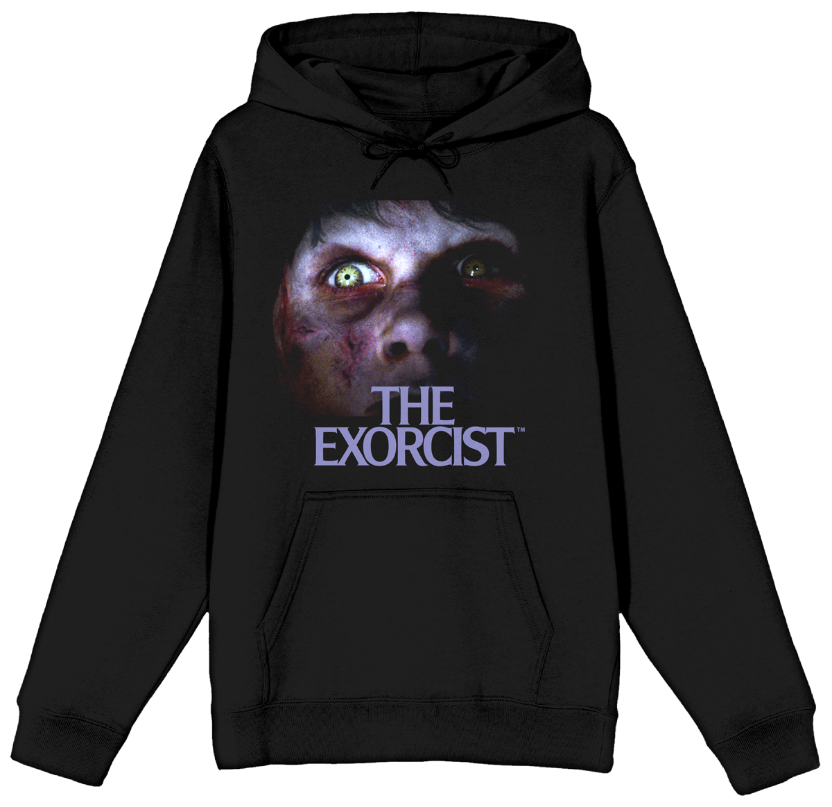 The Exorcist Scary Face Long Sleeve Women's Black Hooded Sweatshirt