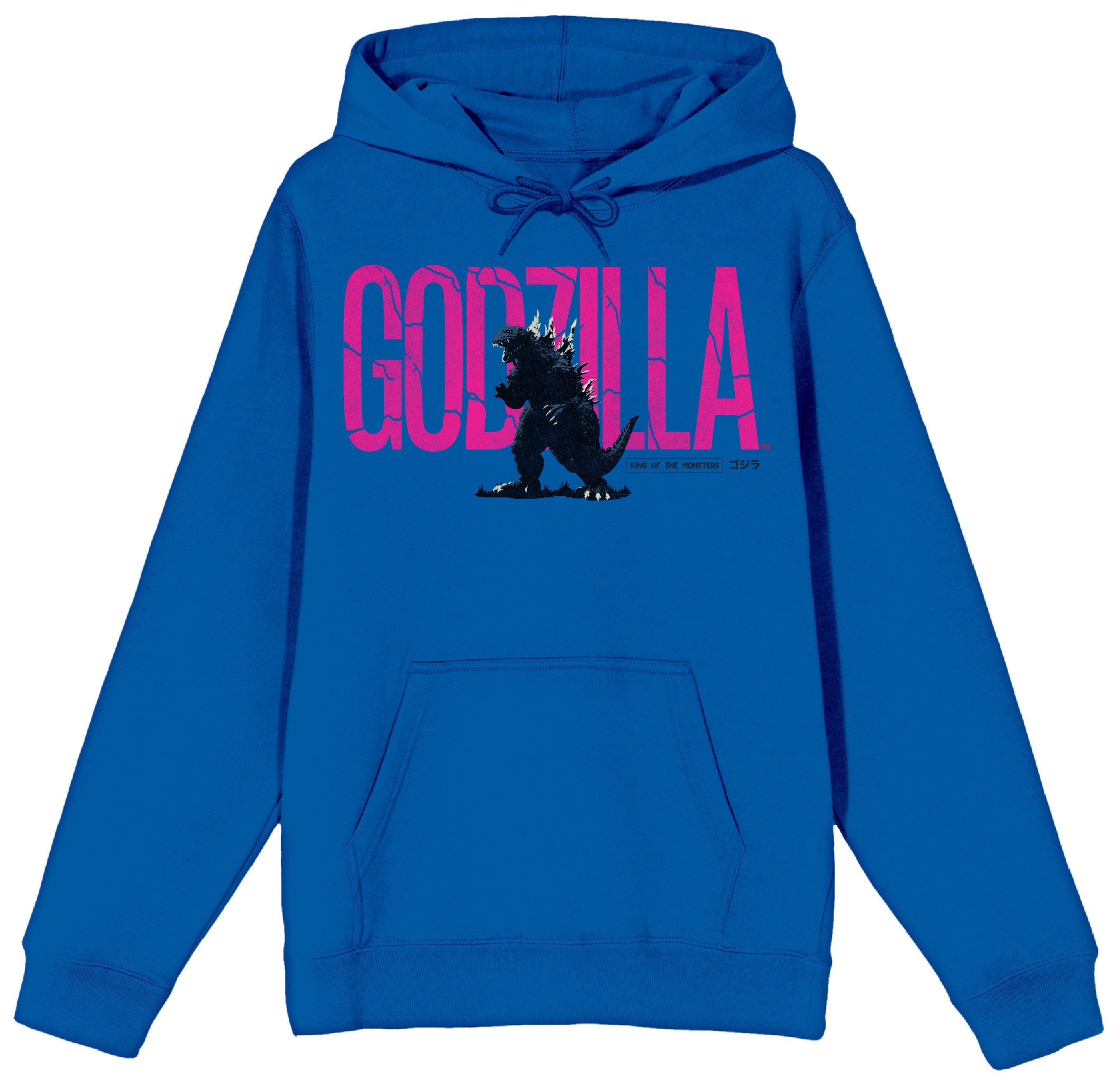 Godzilla Classic Oversized Logo Long Sleeve Blue Women's Hooded Sweatshirt