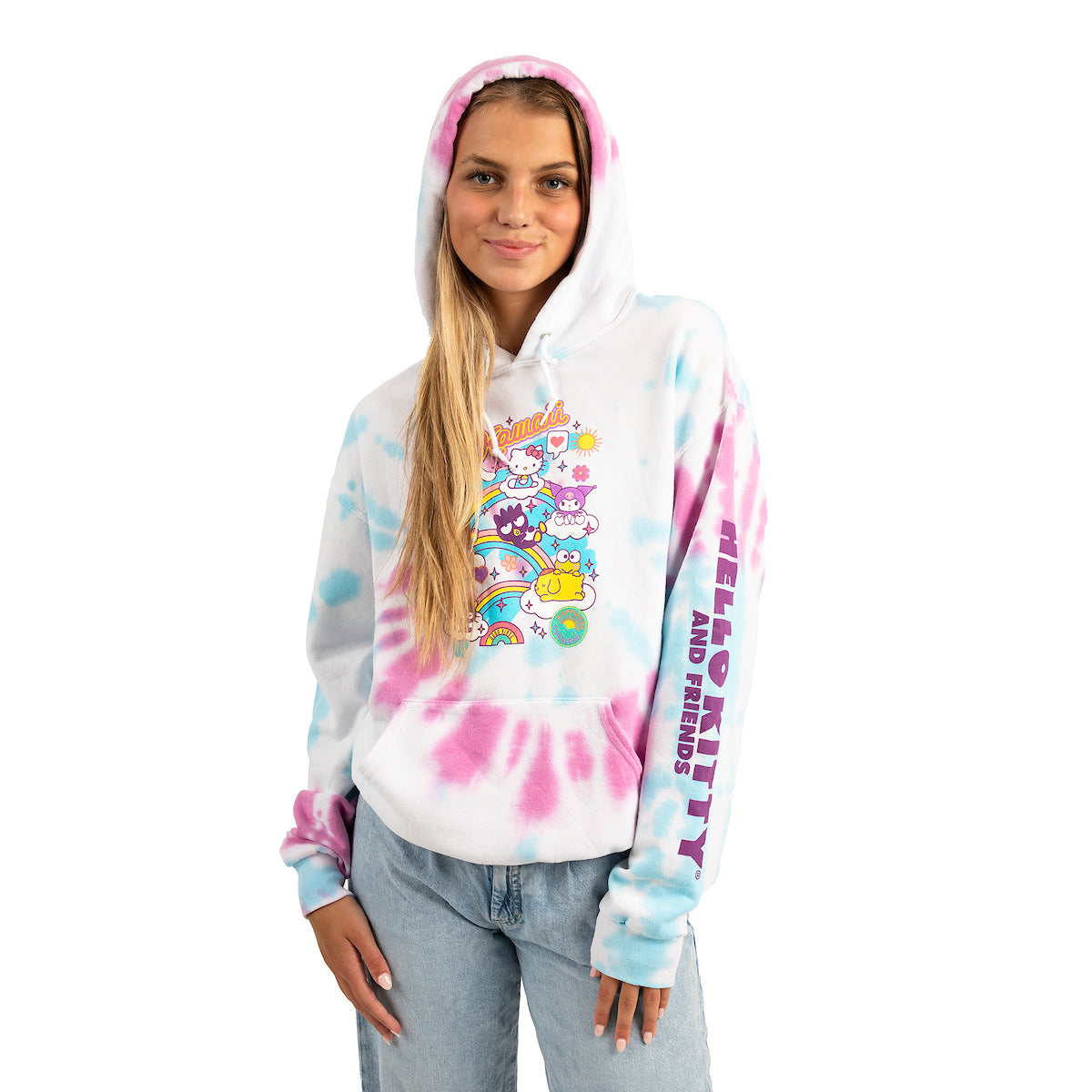 Hello Kitty Characters Spiral Wash Womens Hoodie
