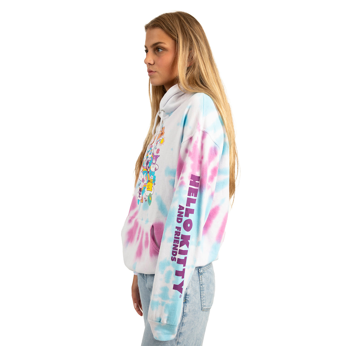 Hello Kitty Characters Spiral Wash Womens Hoodie