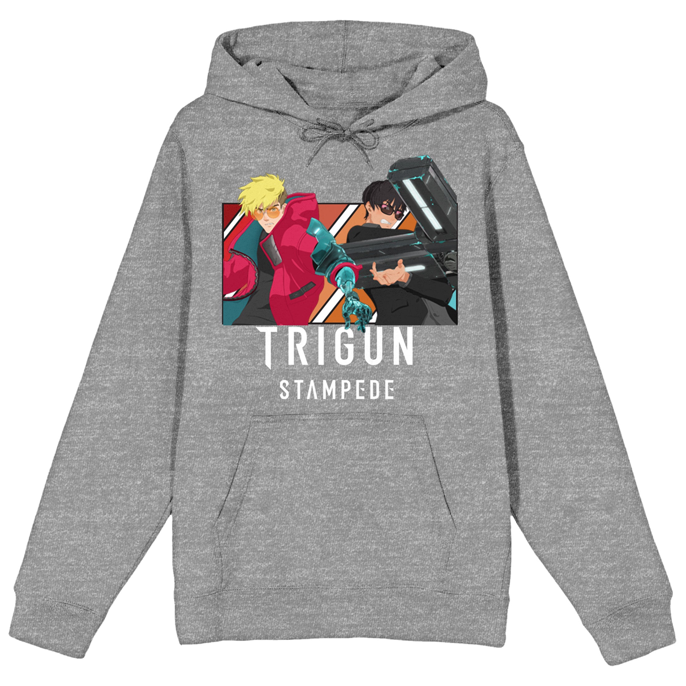 Trigun Stampede Group Art gray Heather Adult Hooded Sweatshirt
