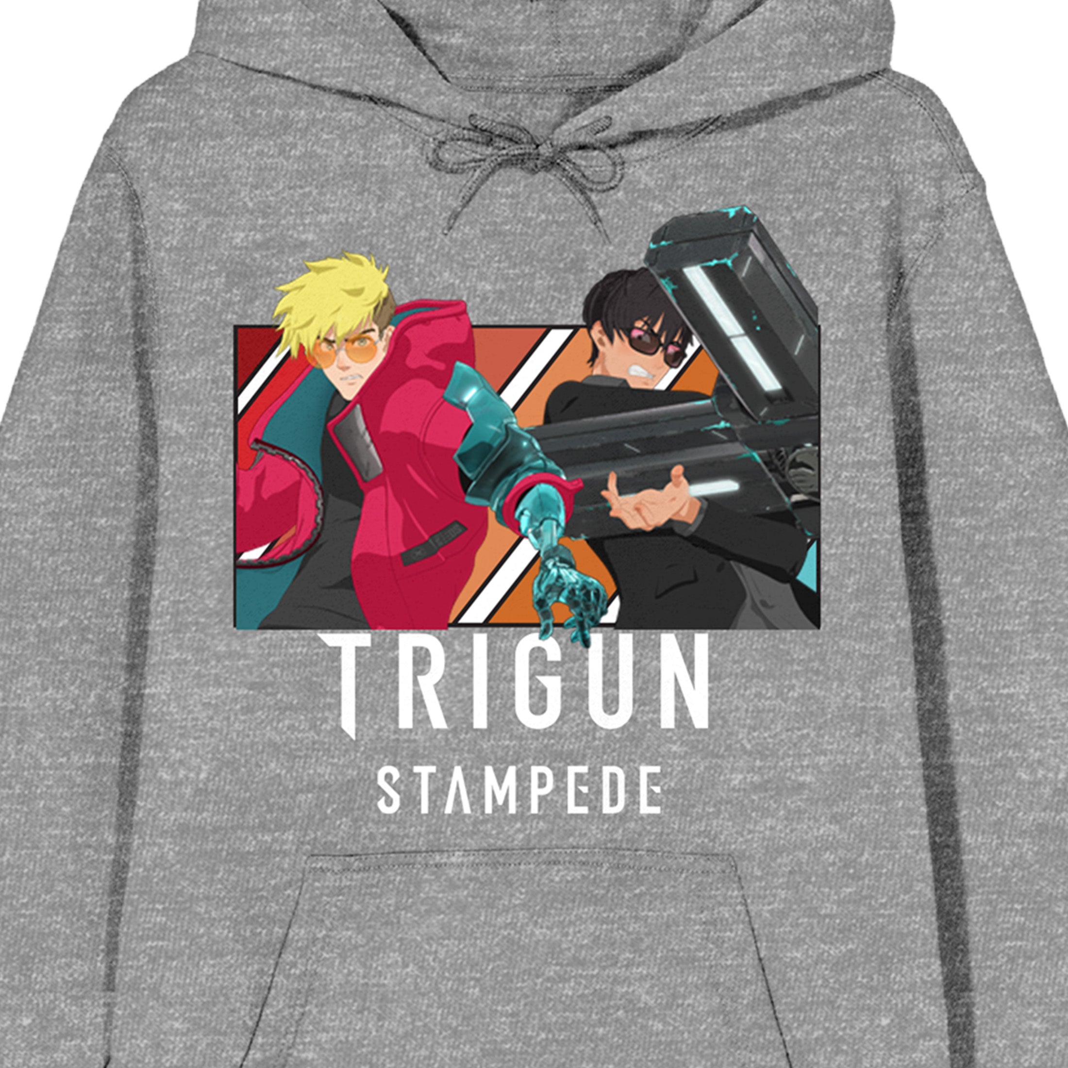 Trigun Stampede Group Art gray Heather Adult Hooded Sweatshirt