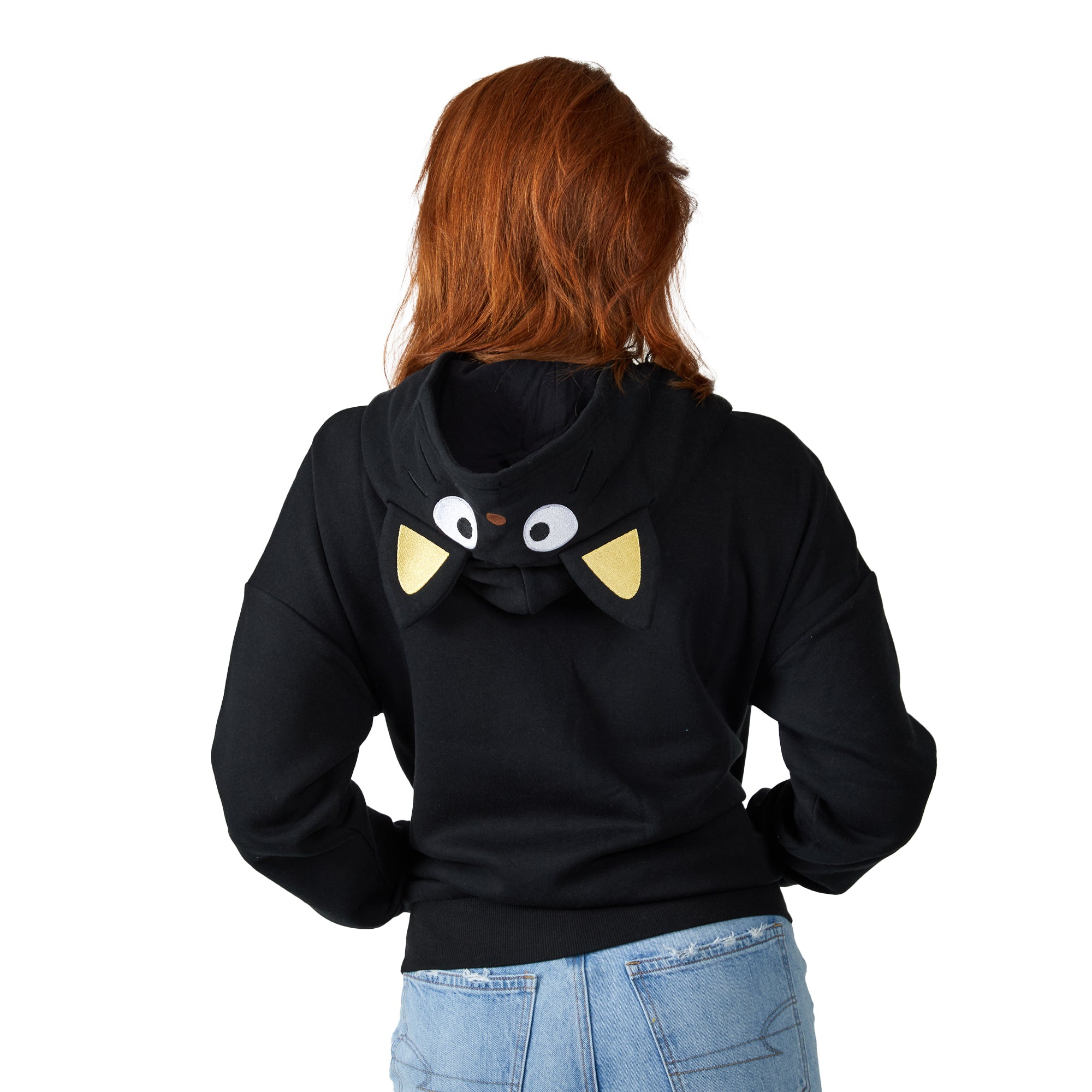 Chococat Cosplay Long Sleeve Women's Black Zip Hoodie