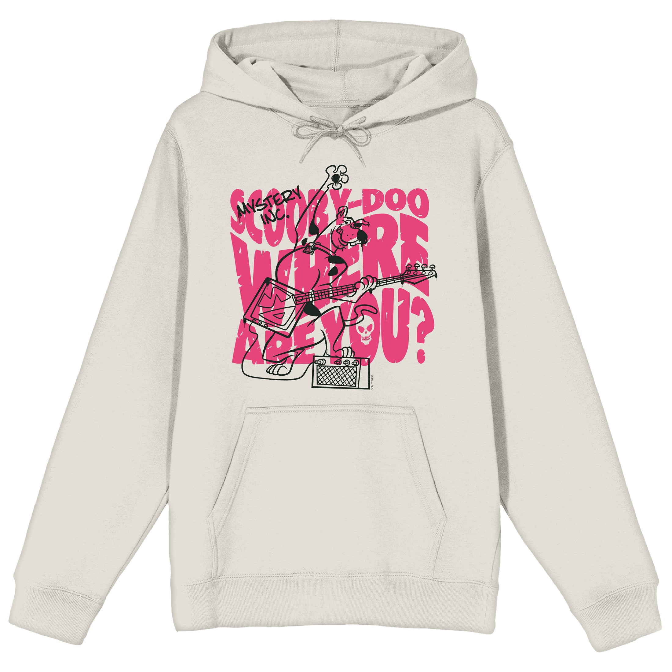 Scooby-Doo Where Are You Character Outline Long Sleeve Adult Sand Hooded Sweatshirt