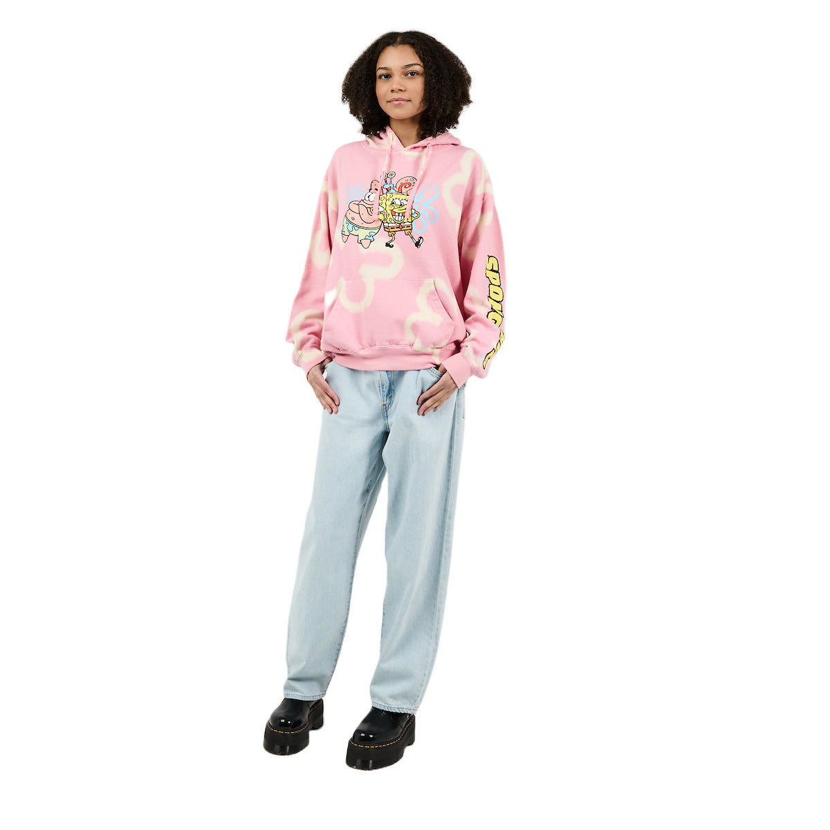 SpongeBob SquarePants Tie Dye Women's Pink Hoodie