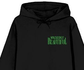 Wicked Part 1 Wickedly Beautiful Women's Black Long Sleeve Fleece Hooded Sweatshirt