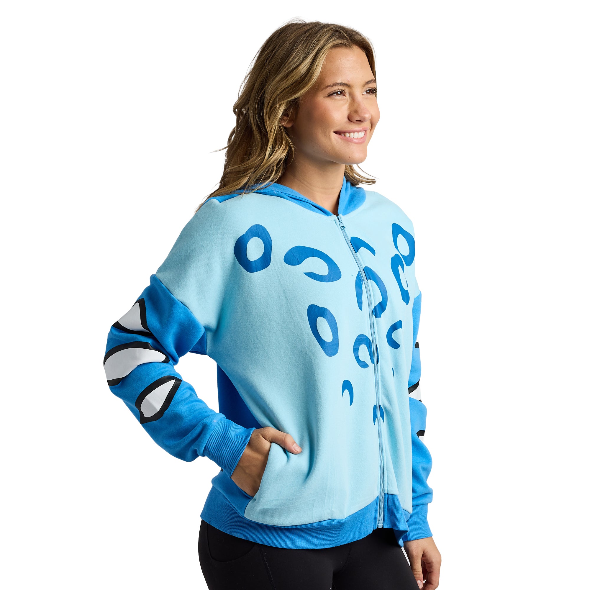 KPop Demon Hunters Derpy Women’s Purple Long Sleeve Zipper Hoodie