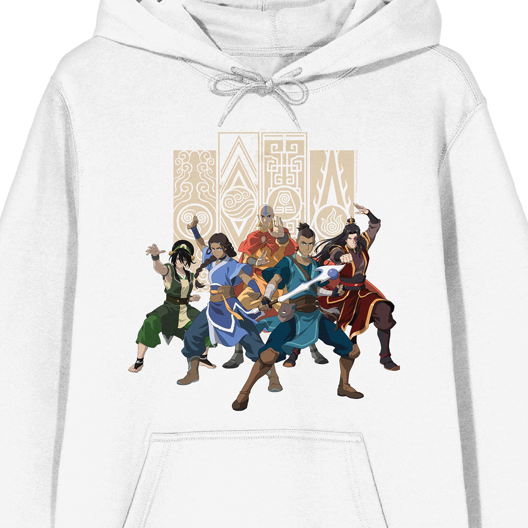 Avatar: The Last Airbender Adult Team Avatar Women's White Long Sleeve Hooded Sweatshirt