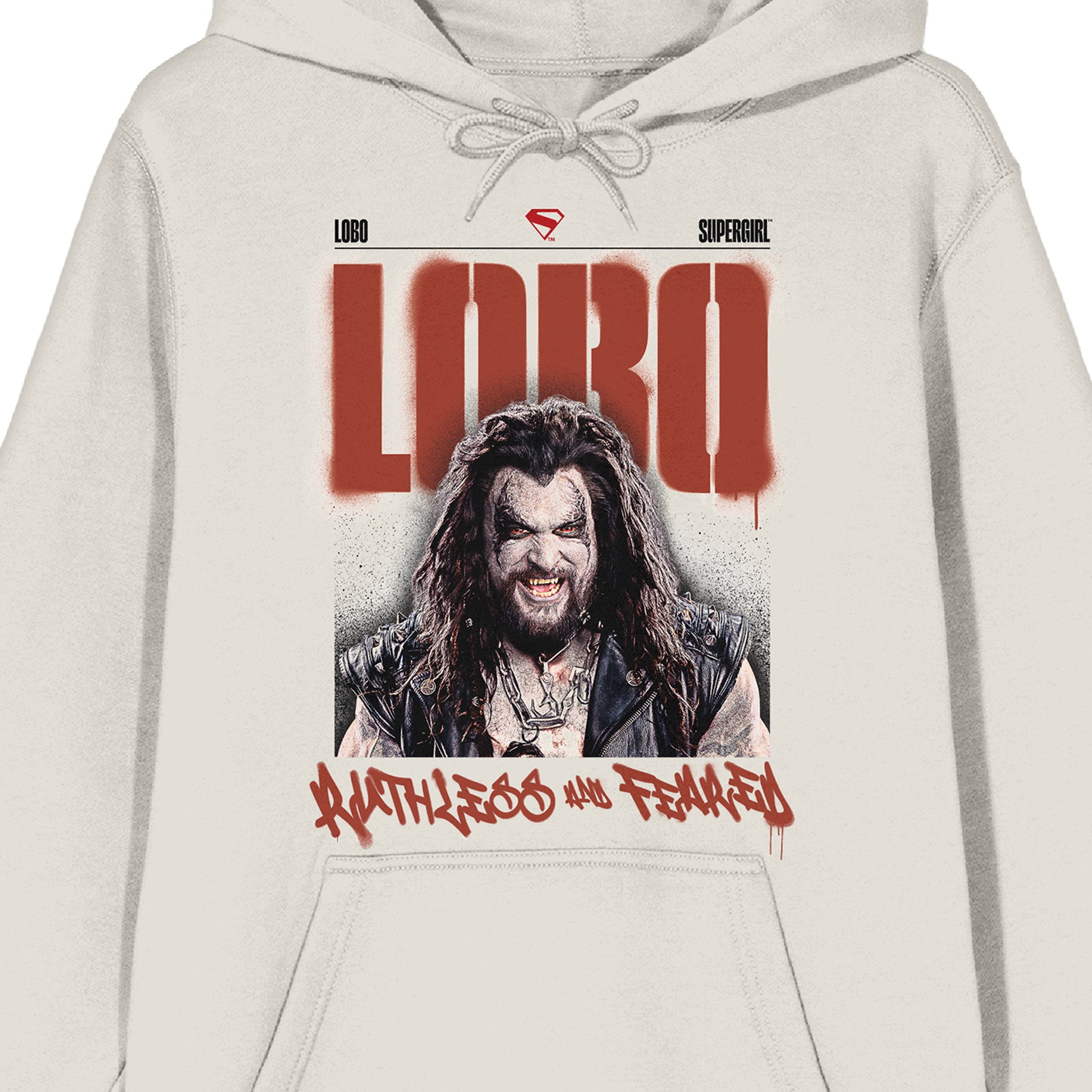 Supergirl Movie (2026) Lobo Ruthless And Feared Graffiti Women’s Sand Long Sleeve Hooded Sweatshirt