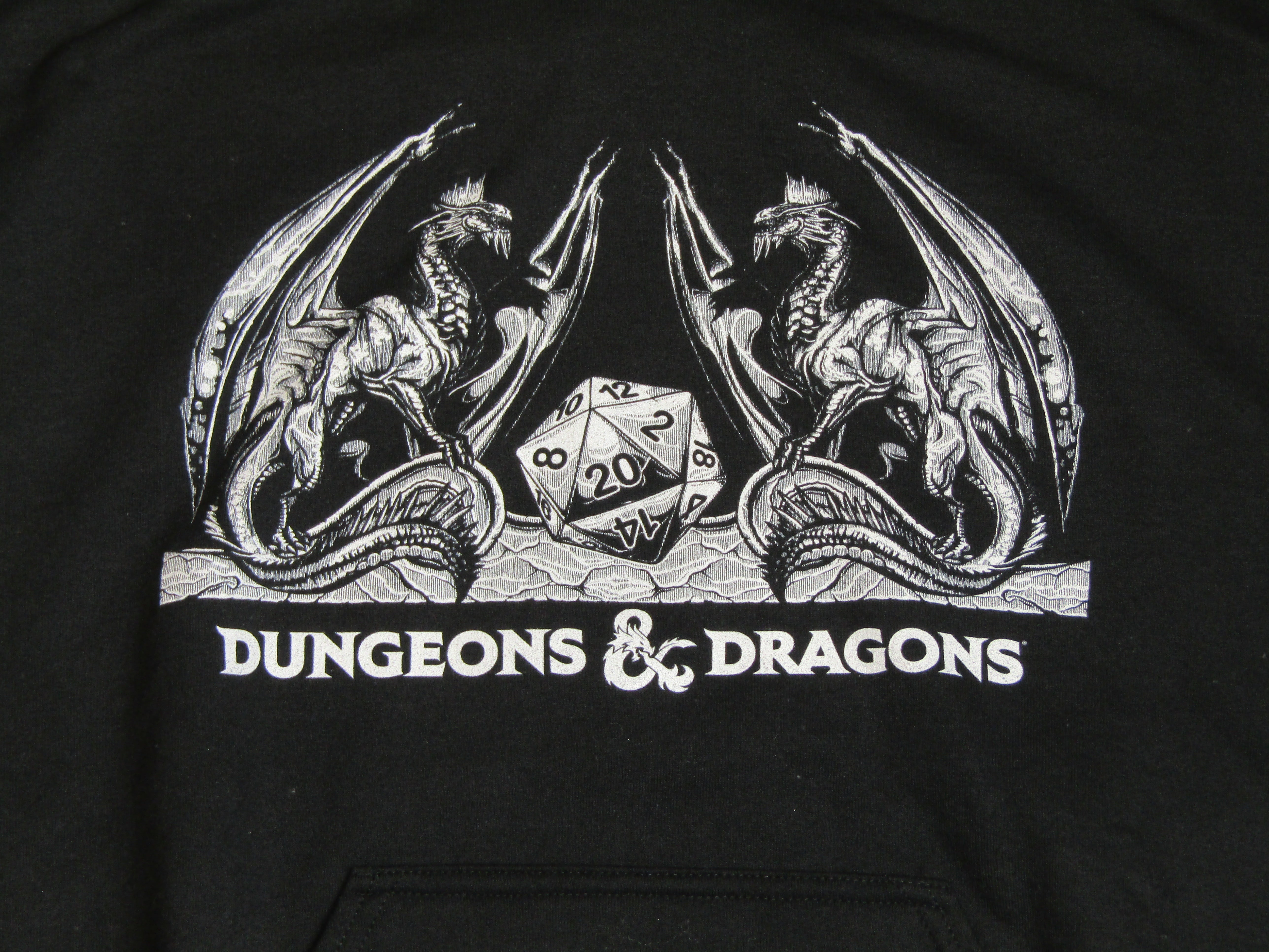 Dungeons & Dragons and Dice Black Graphic Hoodie - XXL