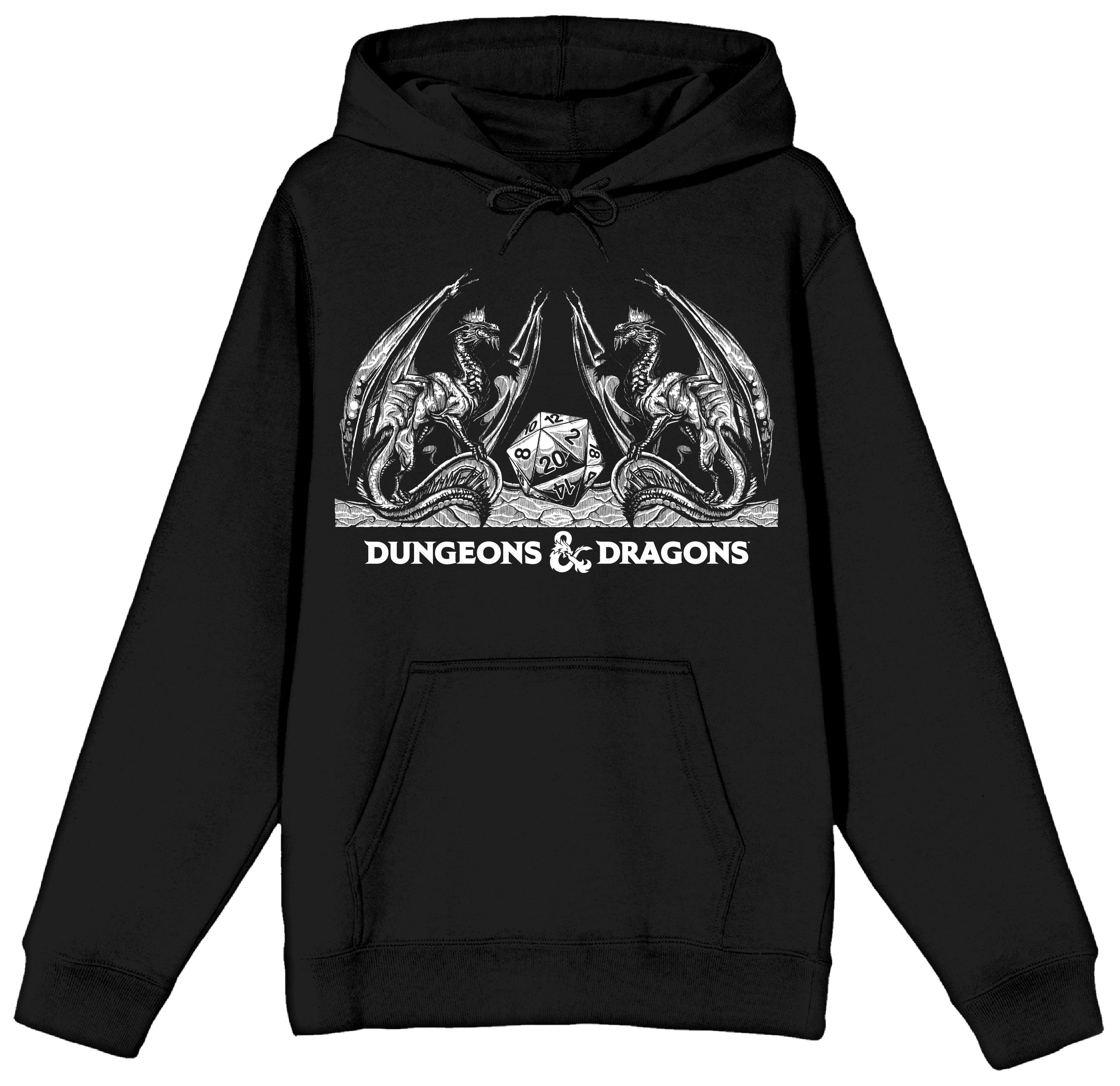 Dungeons & Dragons and Dice Black Graphic Hoodie